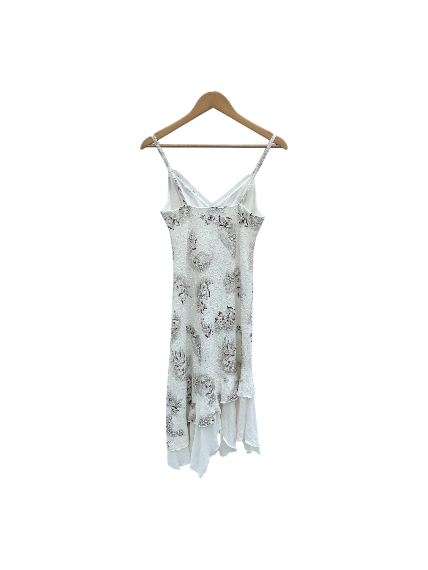 Vintage 90s Paisley Embroidered Asymmetrical Midi Dress (M)