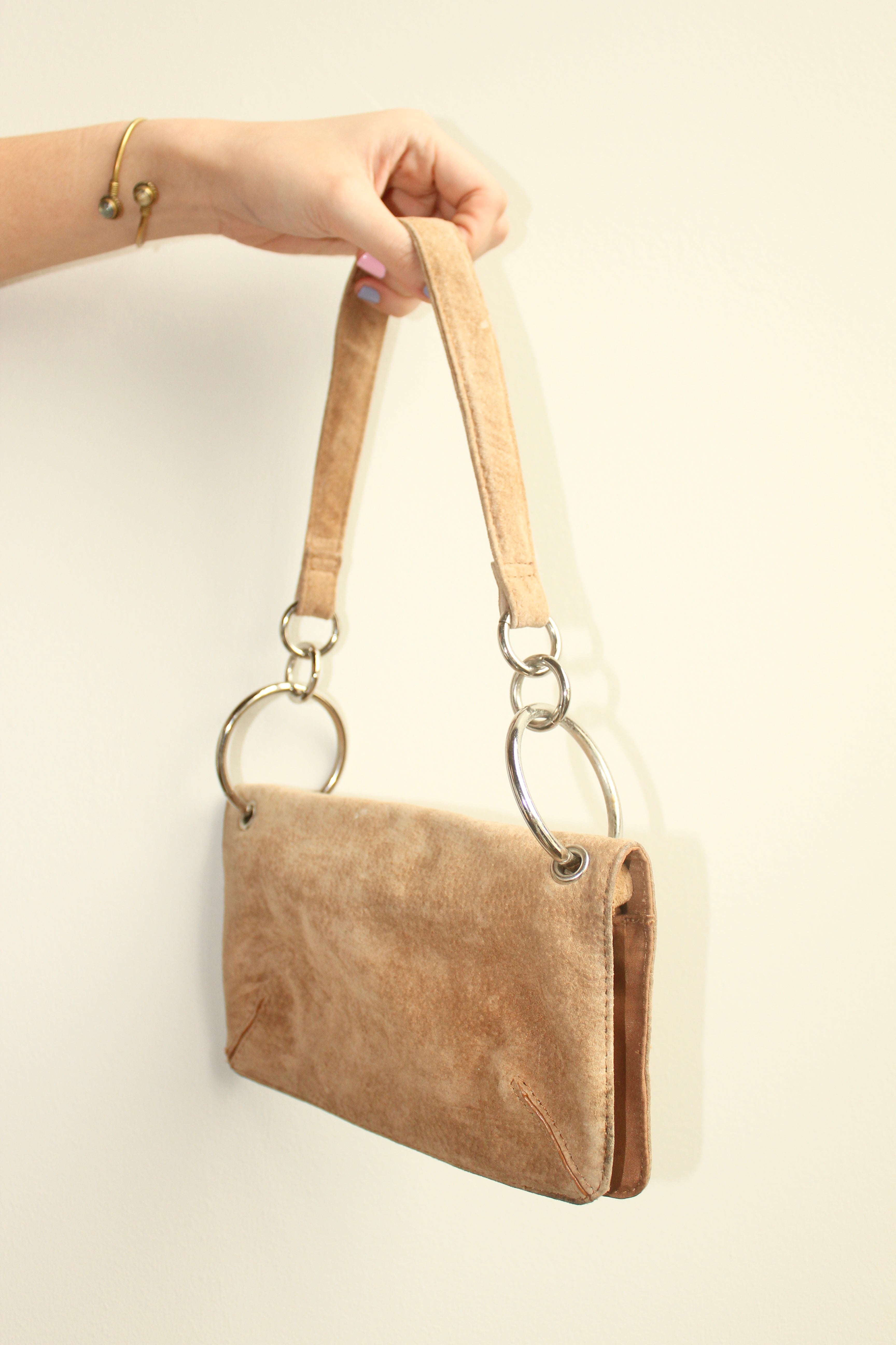 Vintage 90s Leather Ring Purse