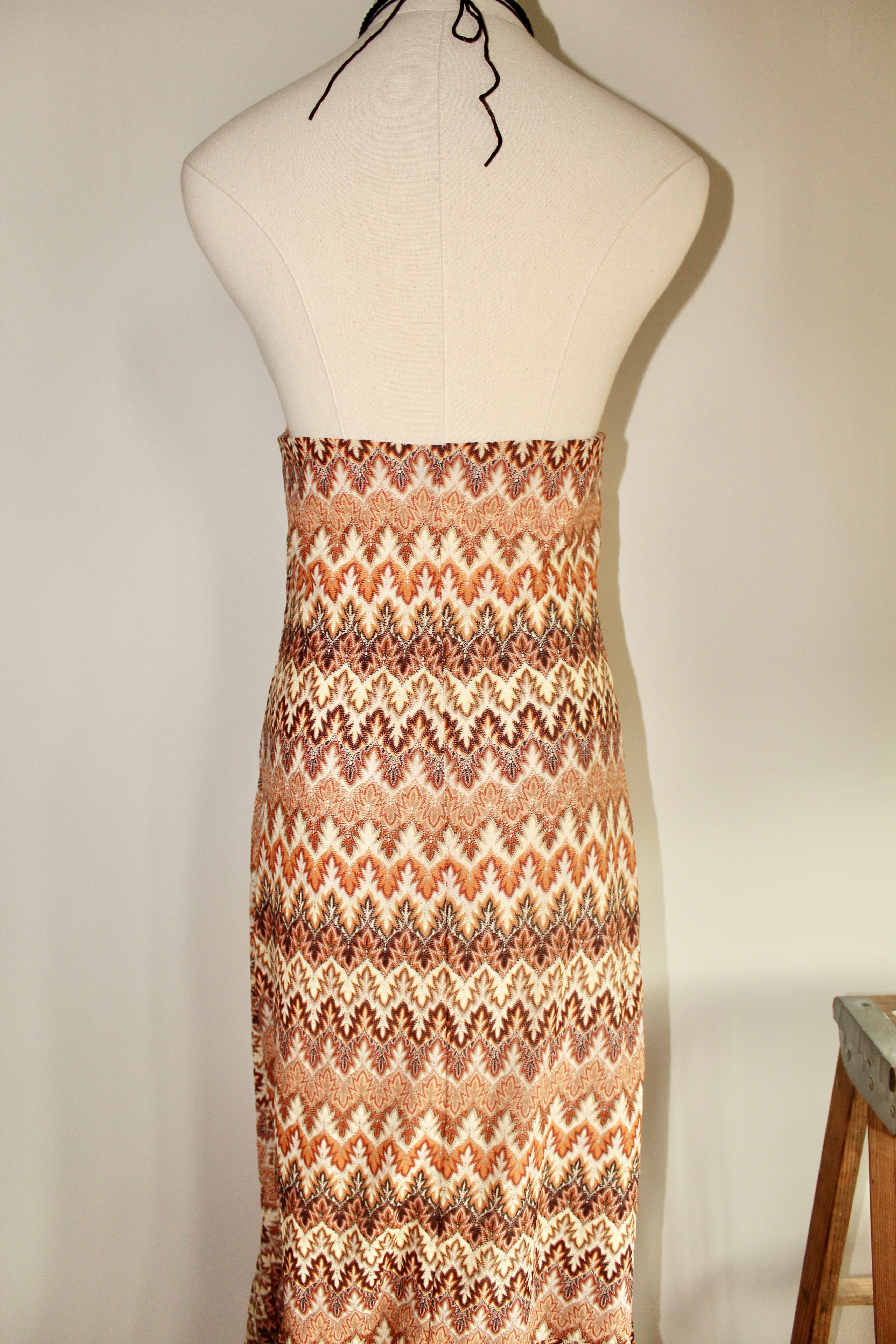 Bohemian Knit Halter Midi Dress (S)