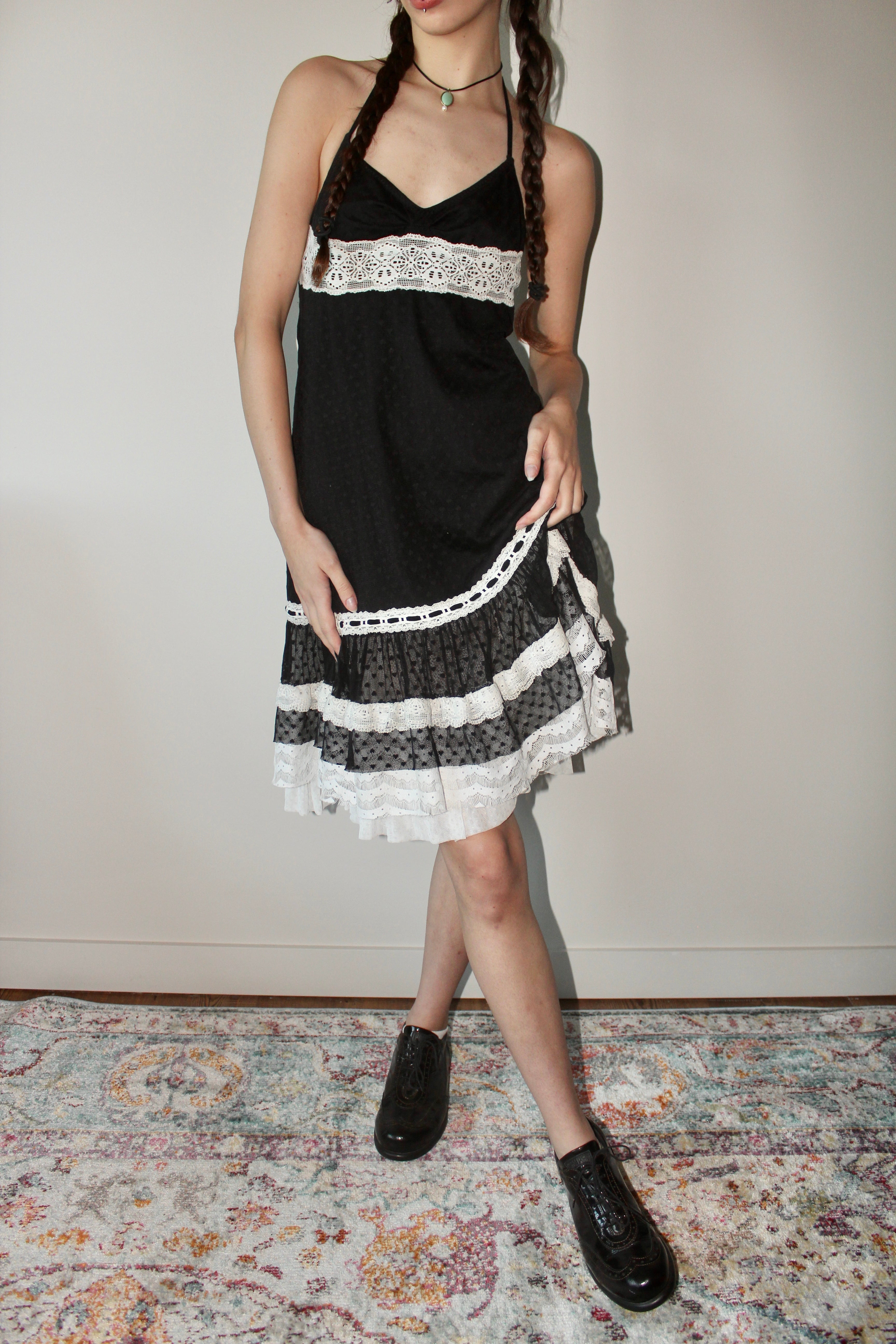 Vintage Betsy Johnson Lace Halter Dress (S)