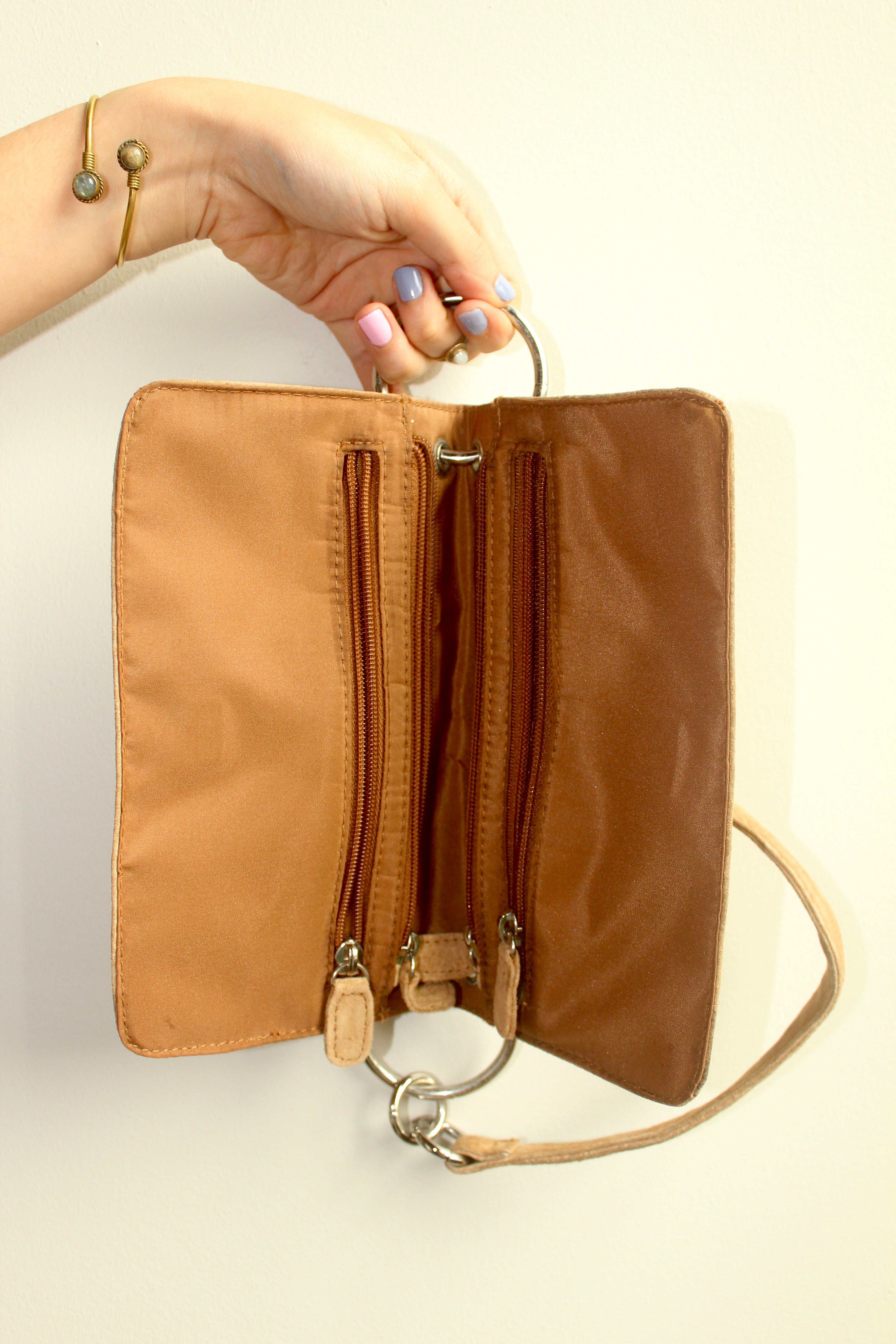 Vintage 90s Leather Ring Purse