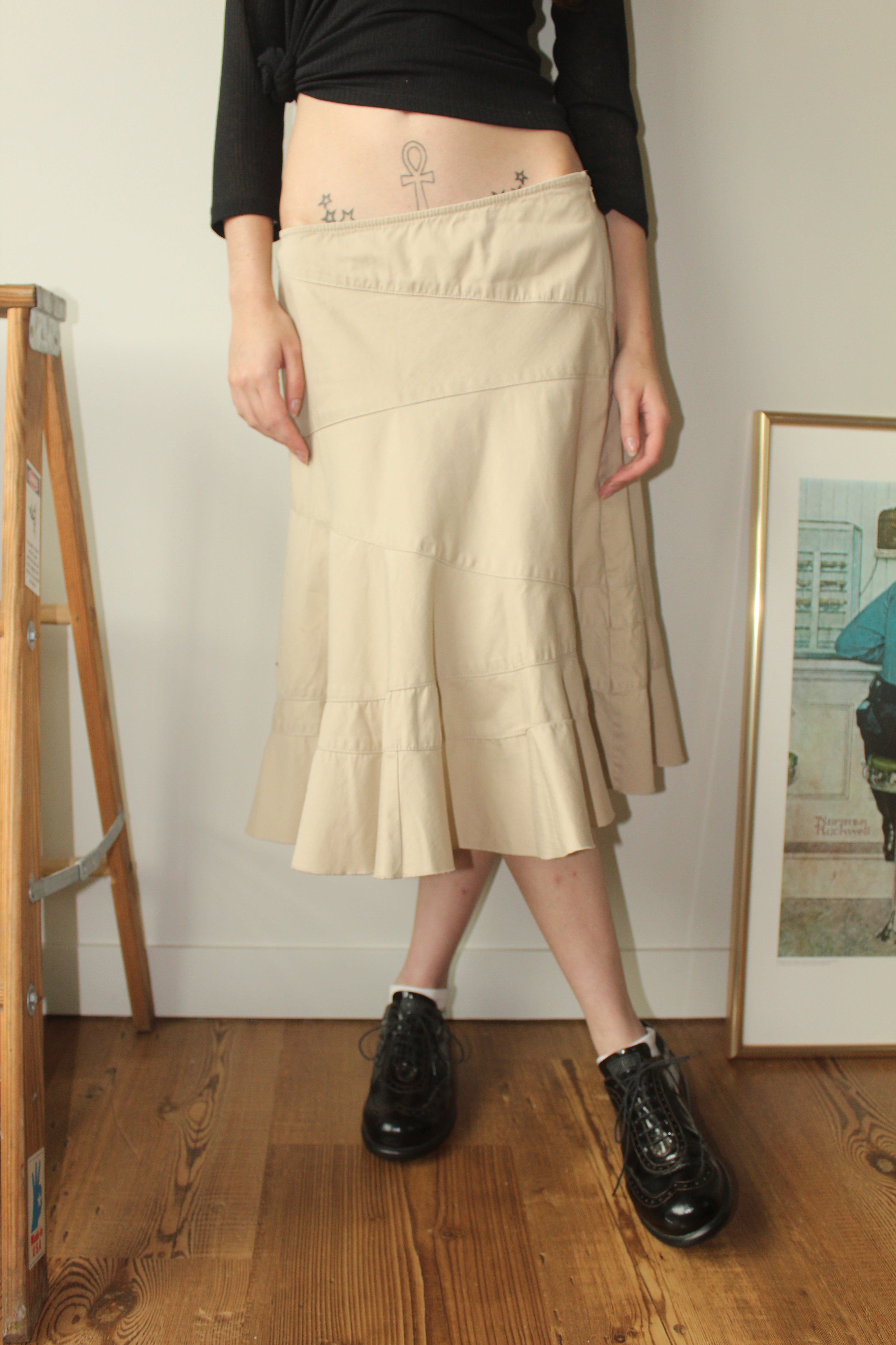 Vintage 90s DNKY Low Waist Midi Skirt (M)