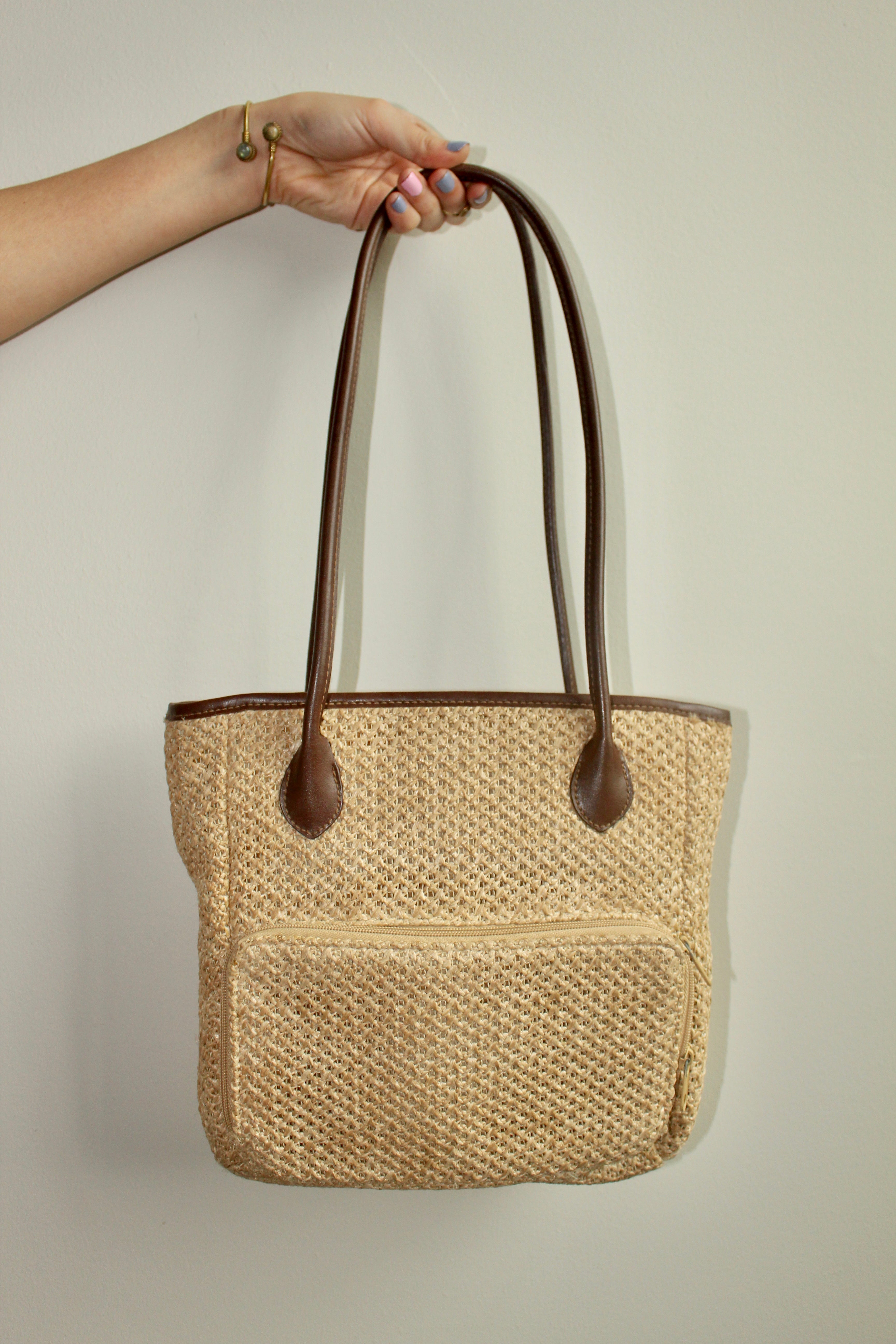 Vintage Tan Knit Purse