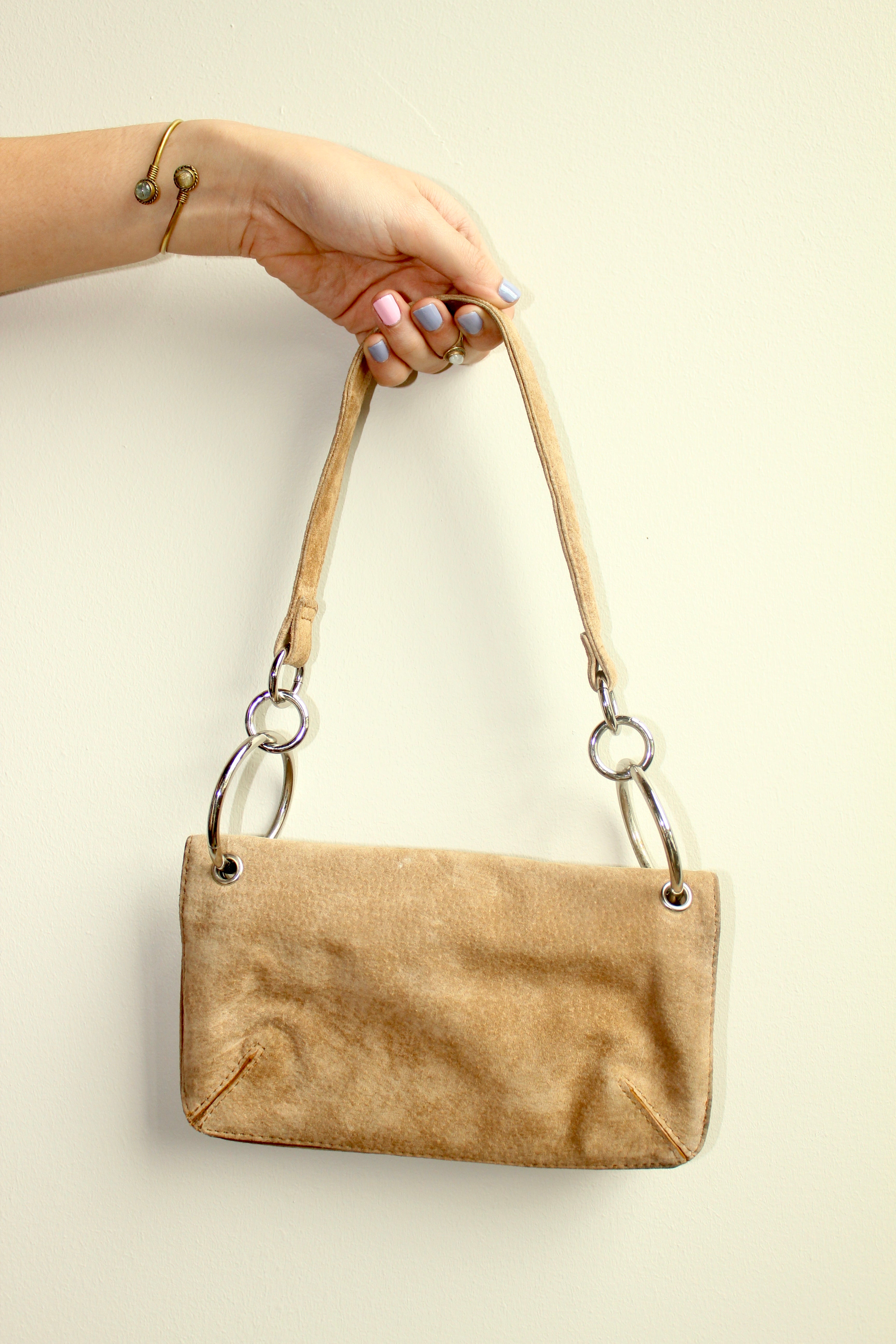 Vintage 90s Leather Ring Purse