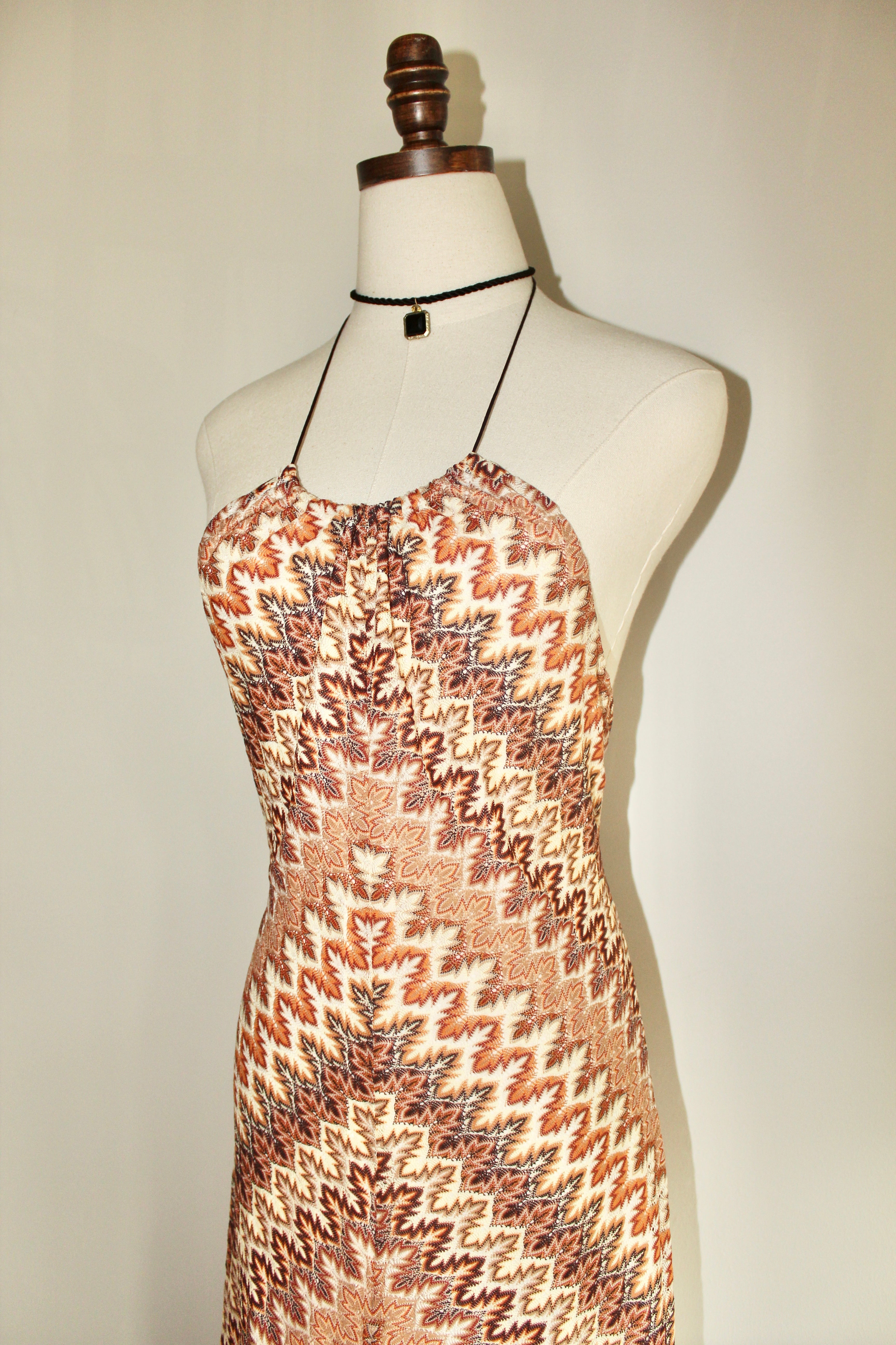 Bohemian Knit Halter Midi Dress (S)