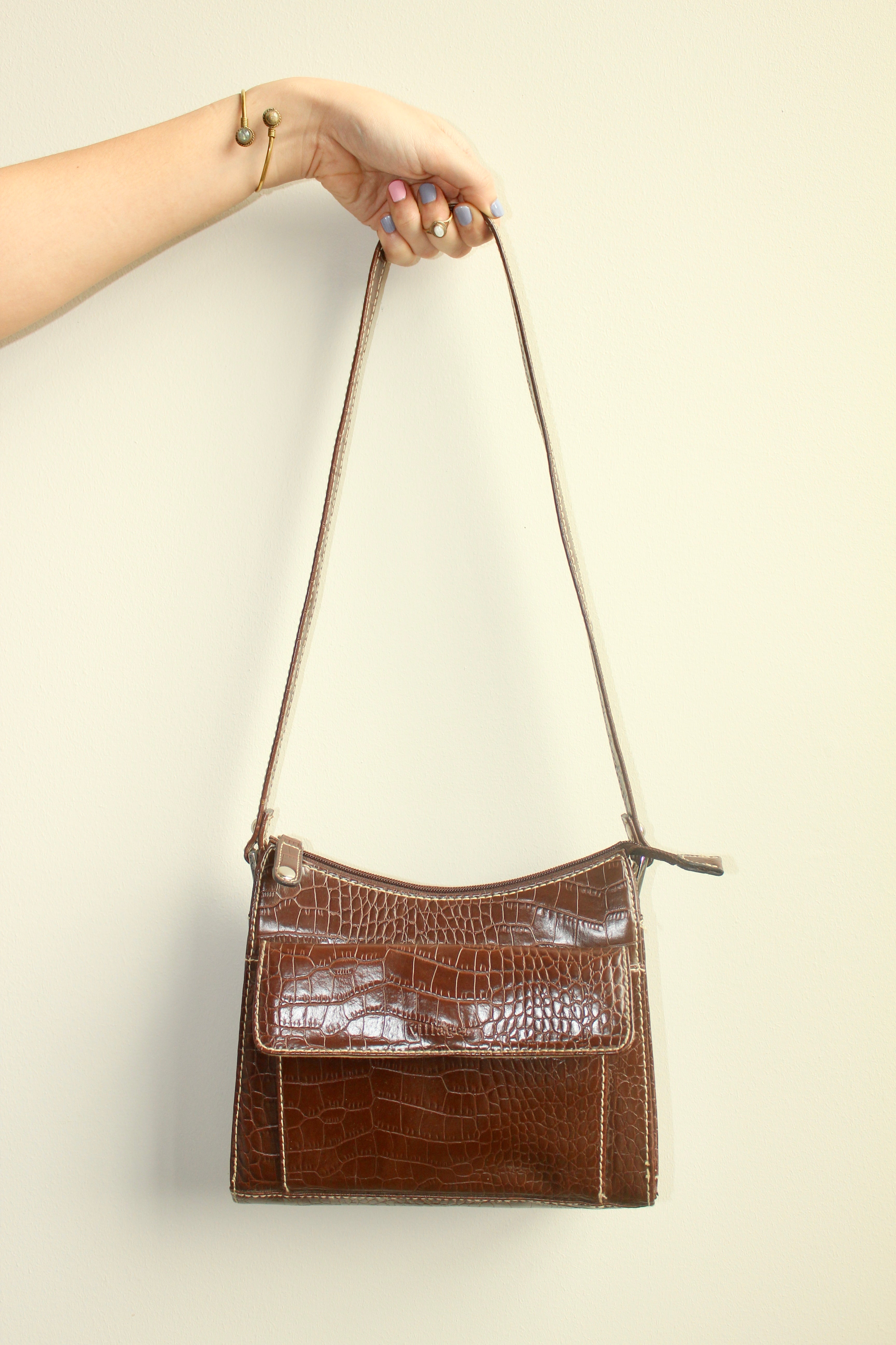 Vintage Textured Messenger Bag