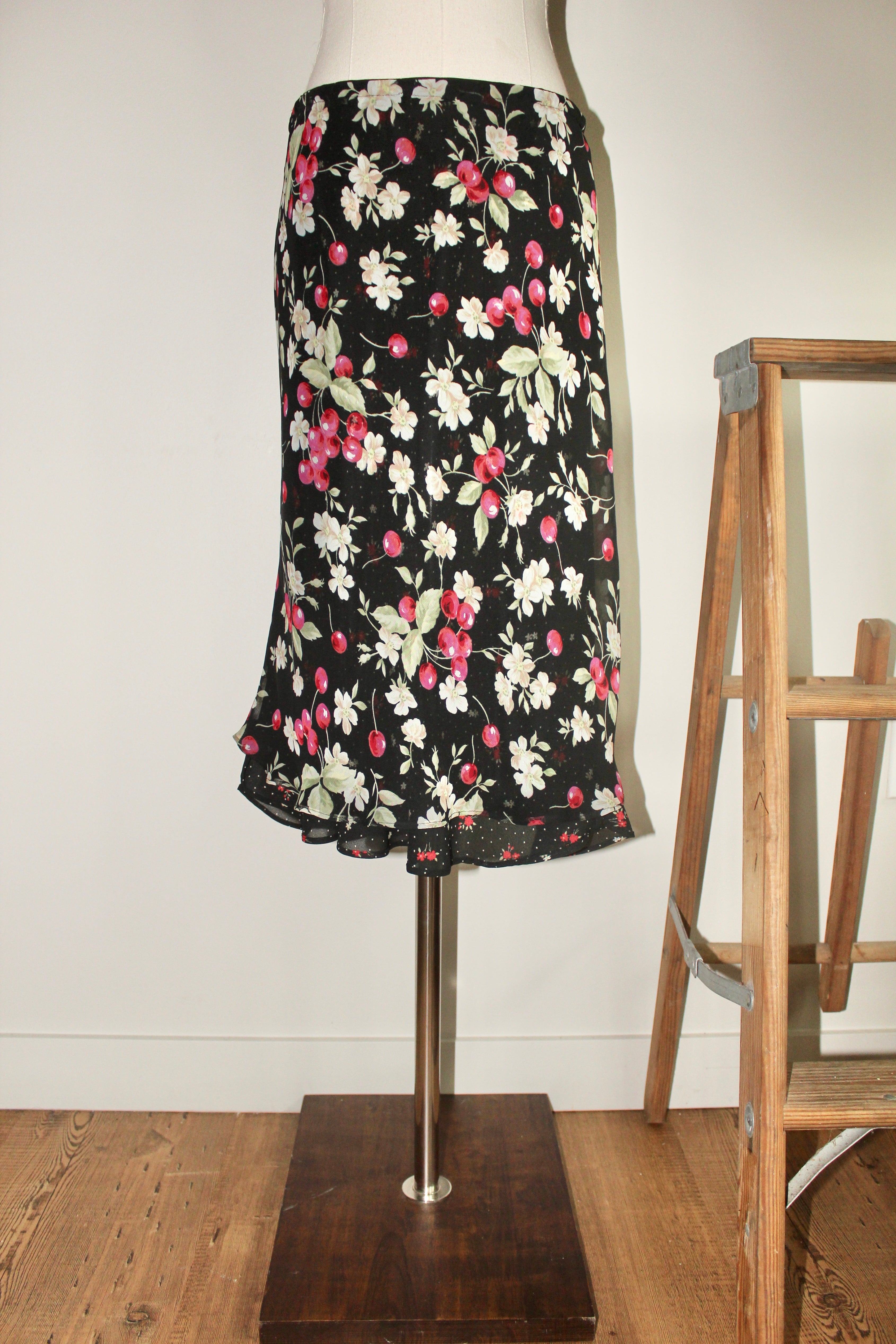 Vintage 90s Reversible Midi Skirt (S-M)