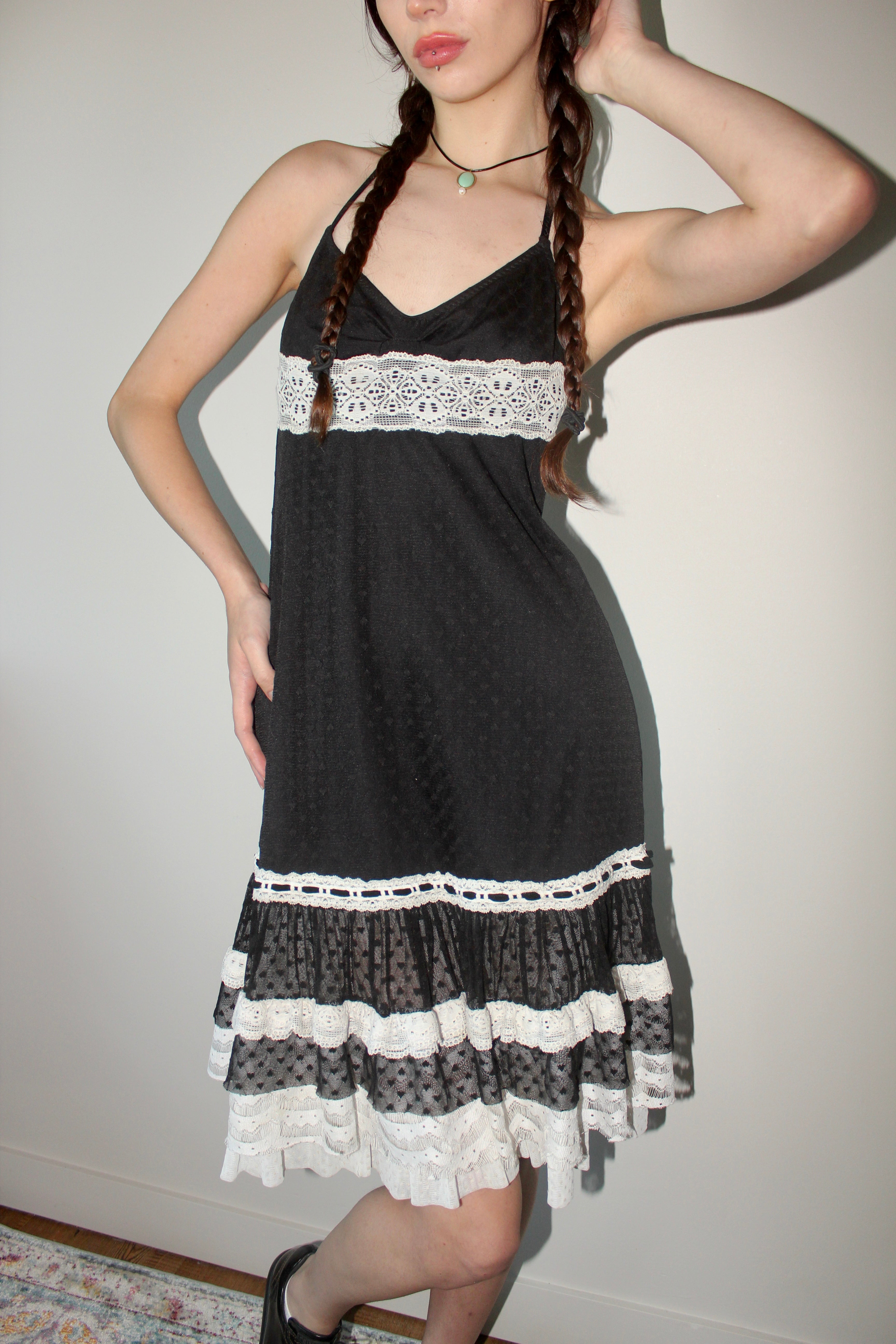 Vintage Betsy Johnson Lace Halter Dress (S)