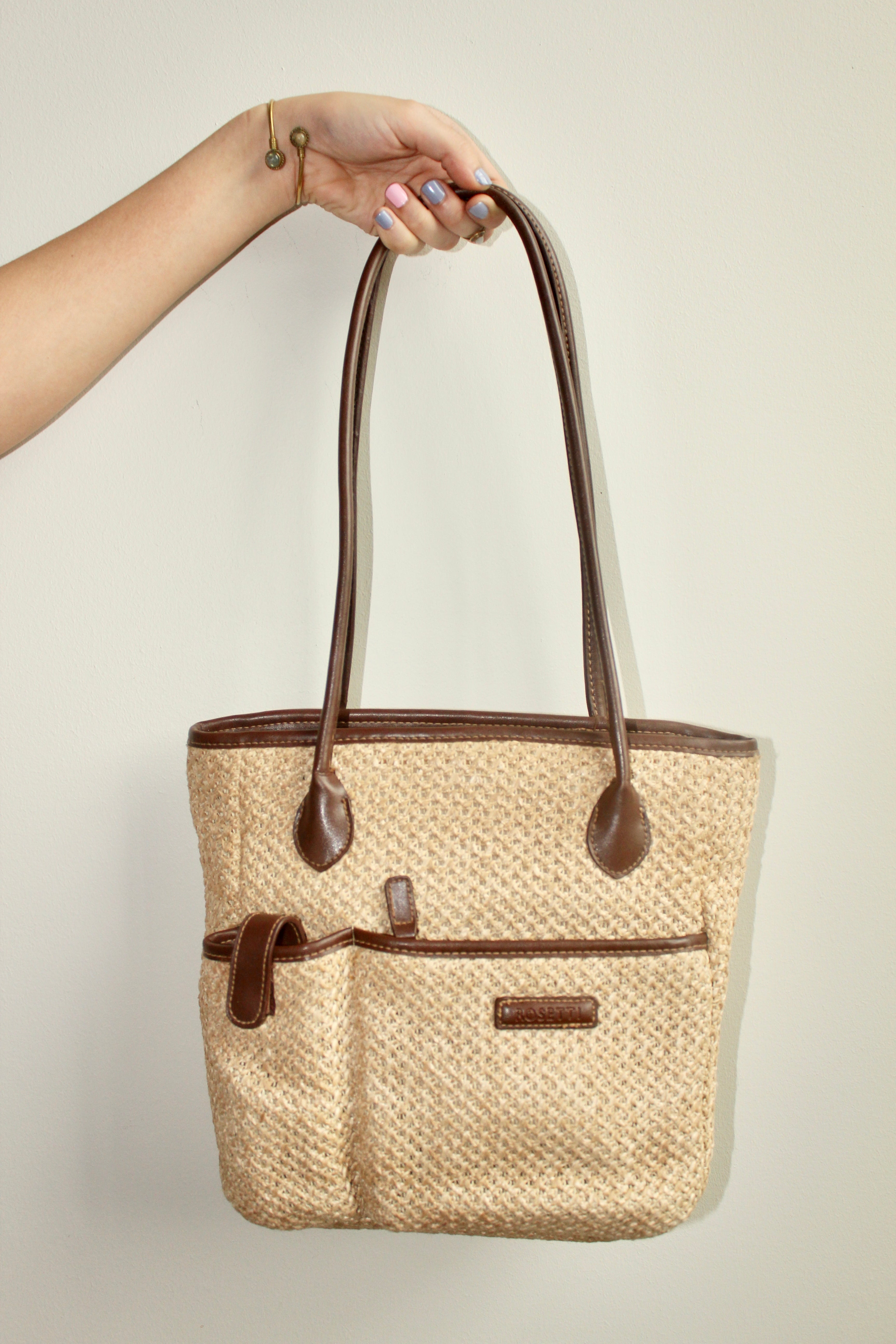 Vintage Tan Knit Purse