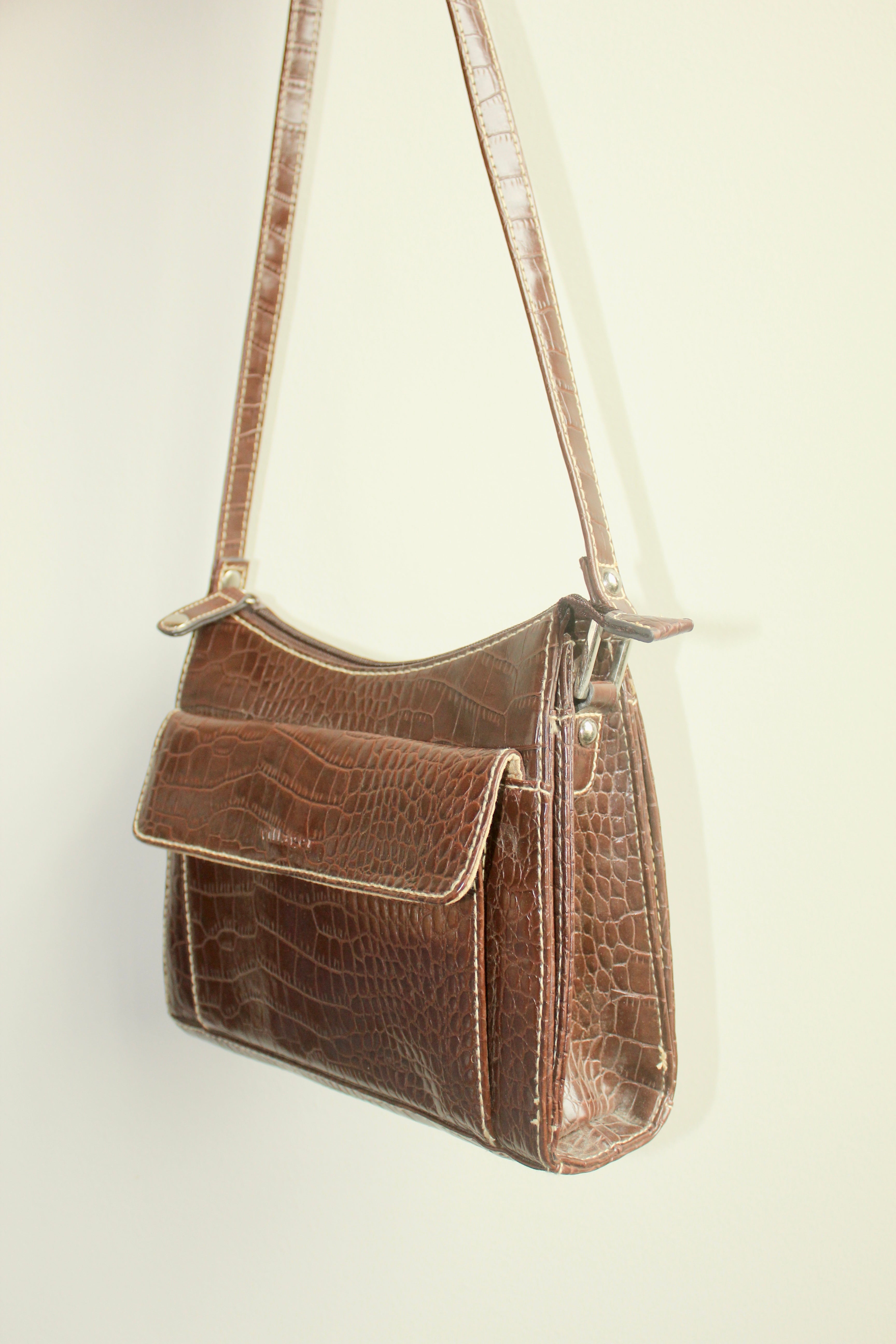 Vintage Textured Messenger Bag