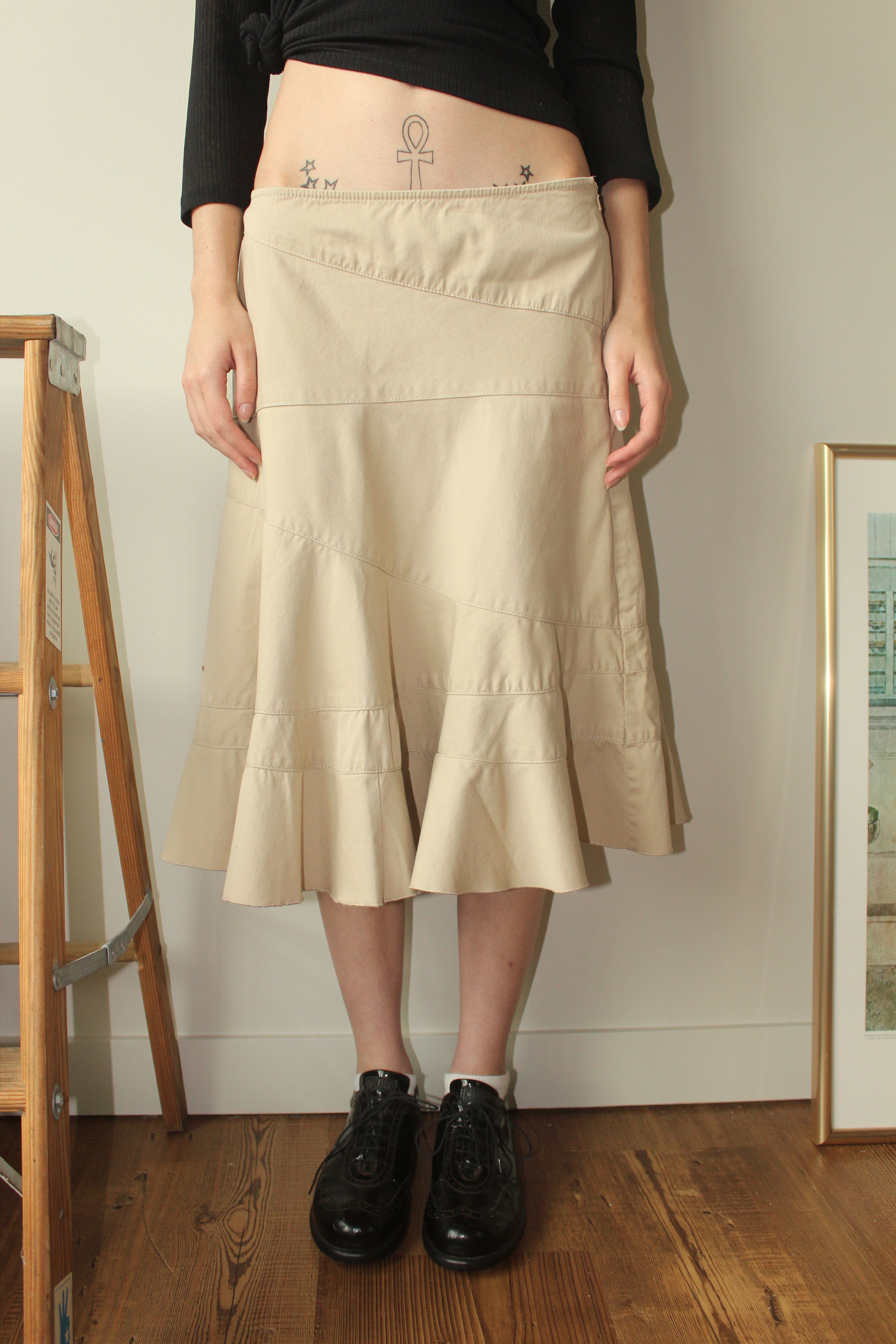 Vintage 90s DNKY Low Waist Midi Skirt (M)