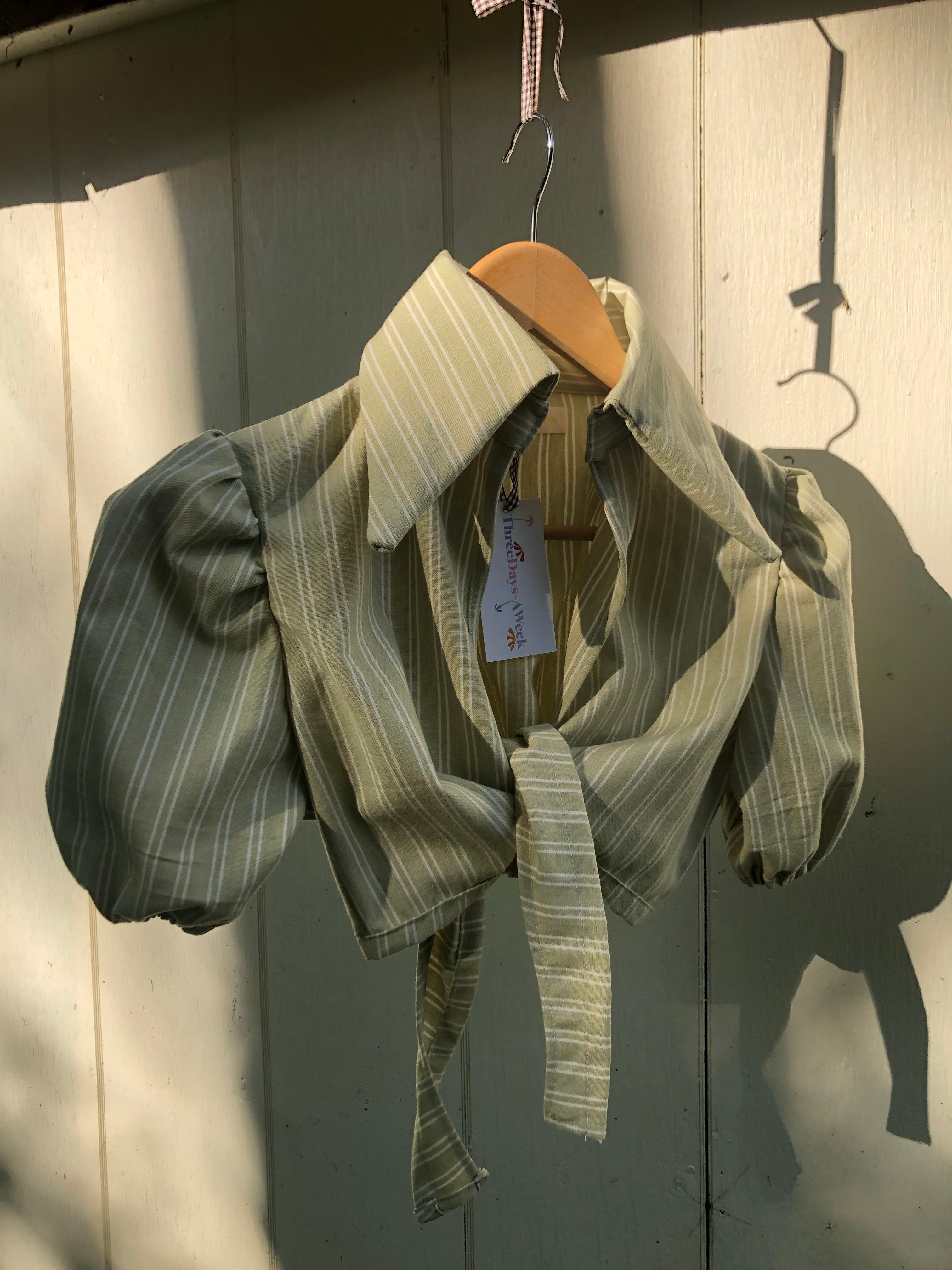 The 60s Spy Top- Leafy Stripe Print