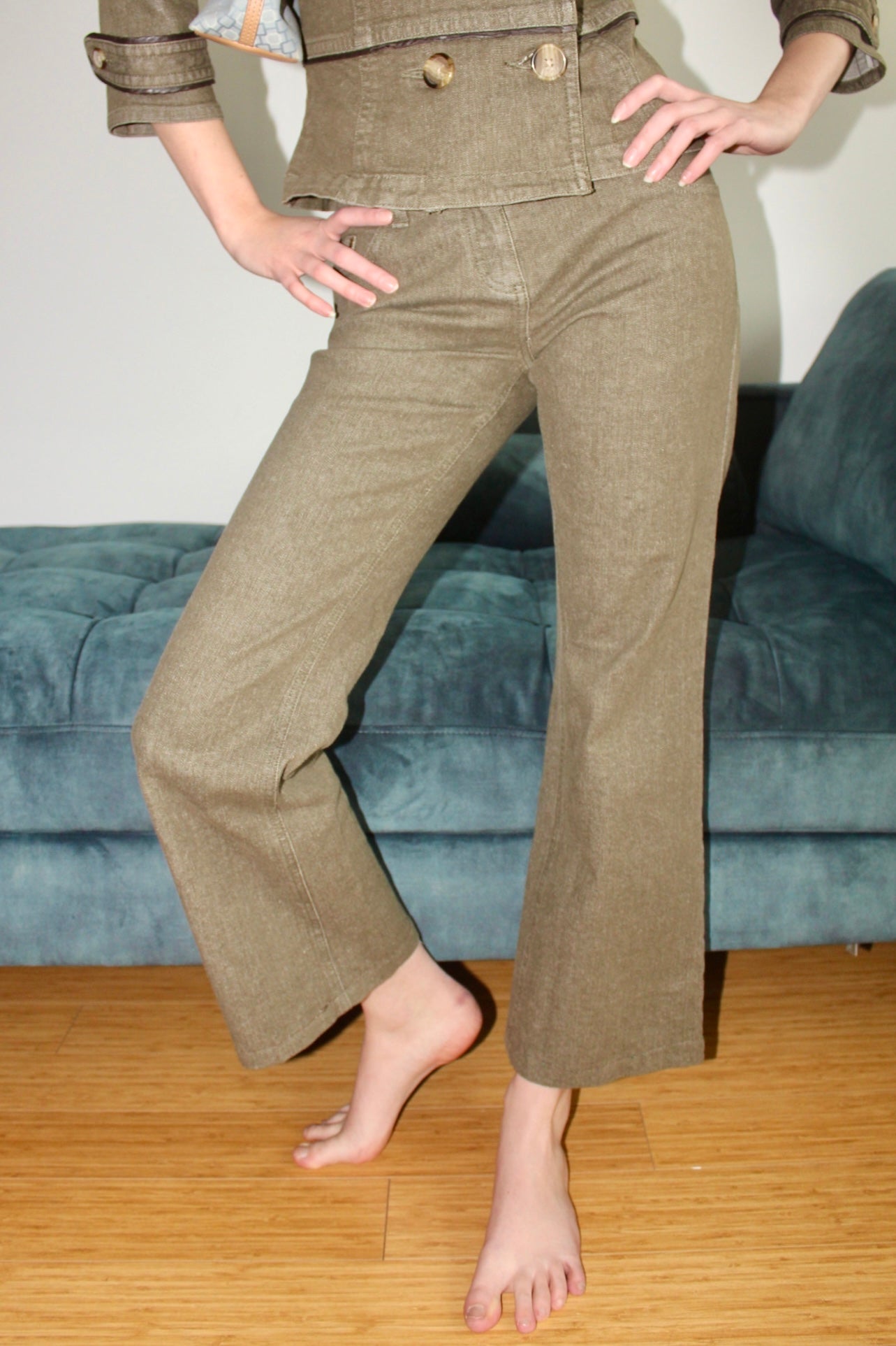Vintage 90s Retro Olive Twin Set (S)