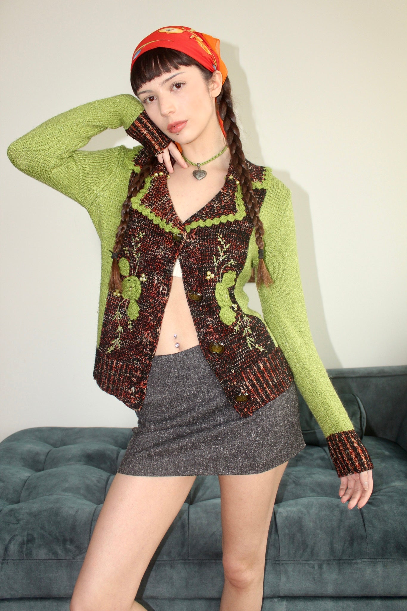 Vintage 90s Retro Knit Jacket (S)
