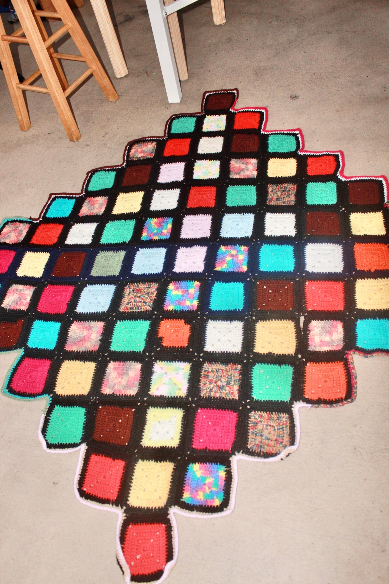 Groovy Mixed Knit Zig Zag Quilt