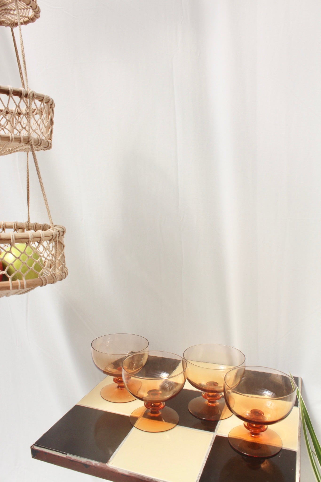 Vintage Marigold Bubble Glasses (4)
