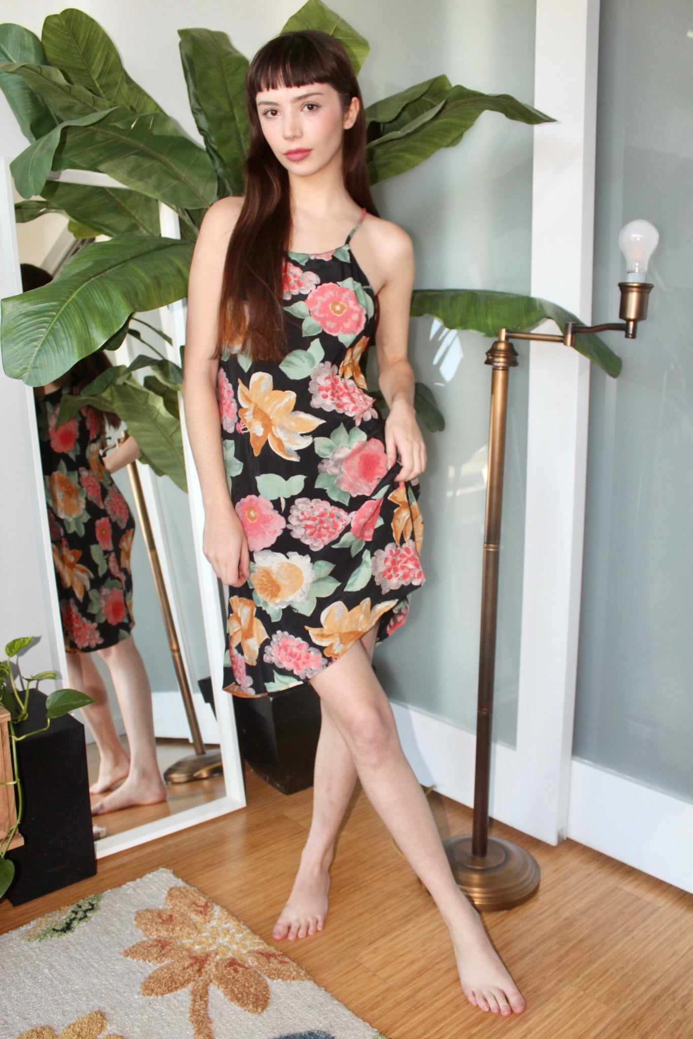 Vintage 90s Dreamy Floral Midi Dress (S)