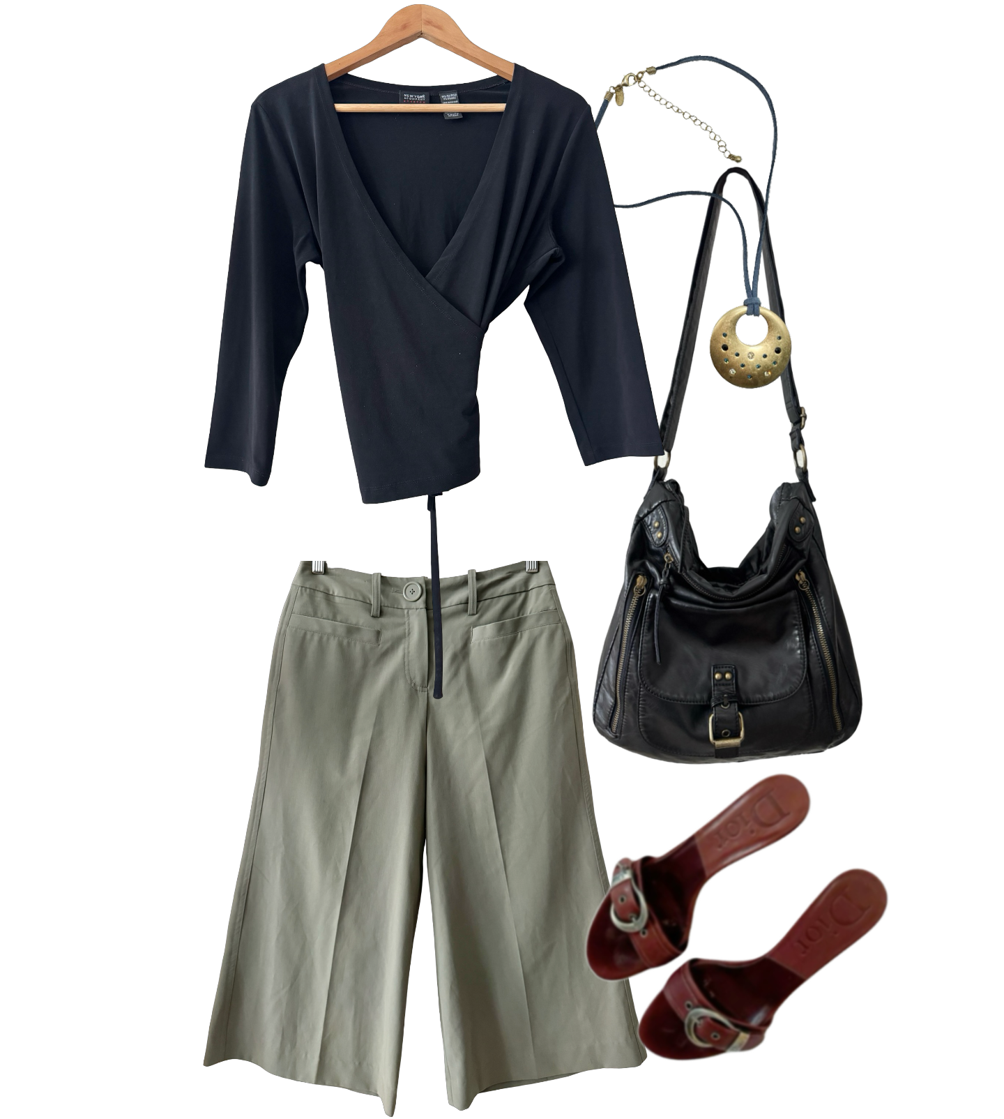 Vintage Y2K Ballet Wrap Knit Top (M)