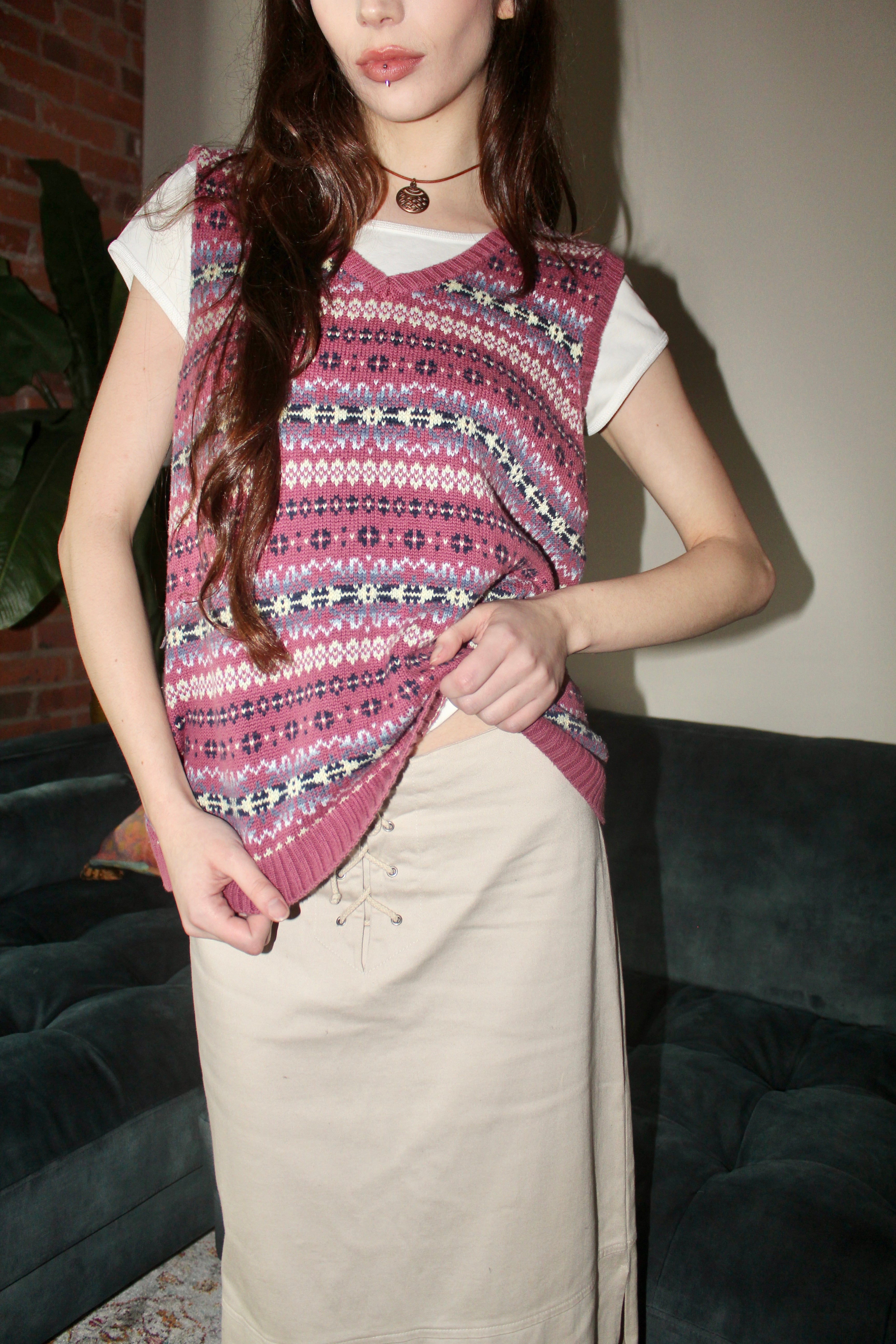 Vintage 90s Retro Chunky Knit Vest (M/L)