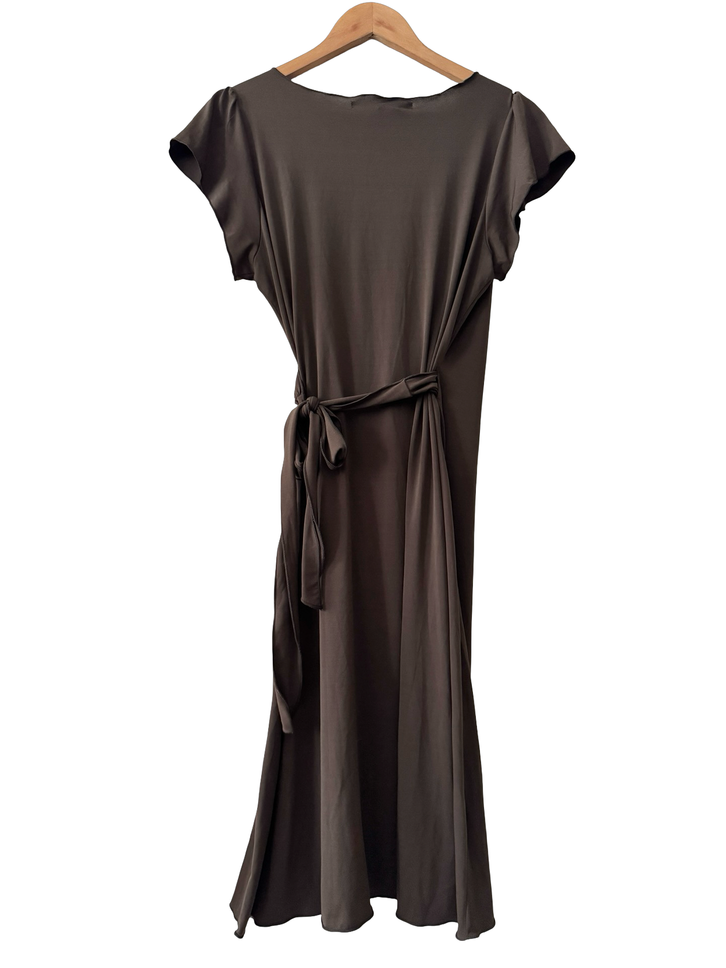 Vintage 90s Espresso Wrap Midi Dress (M)