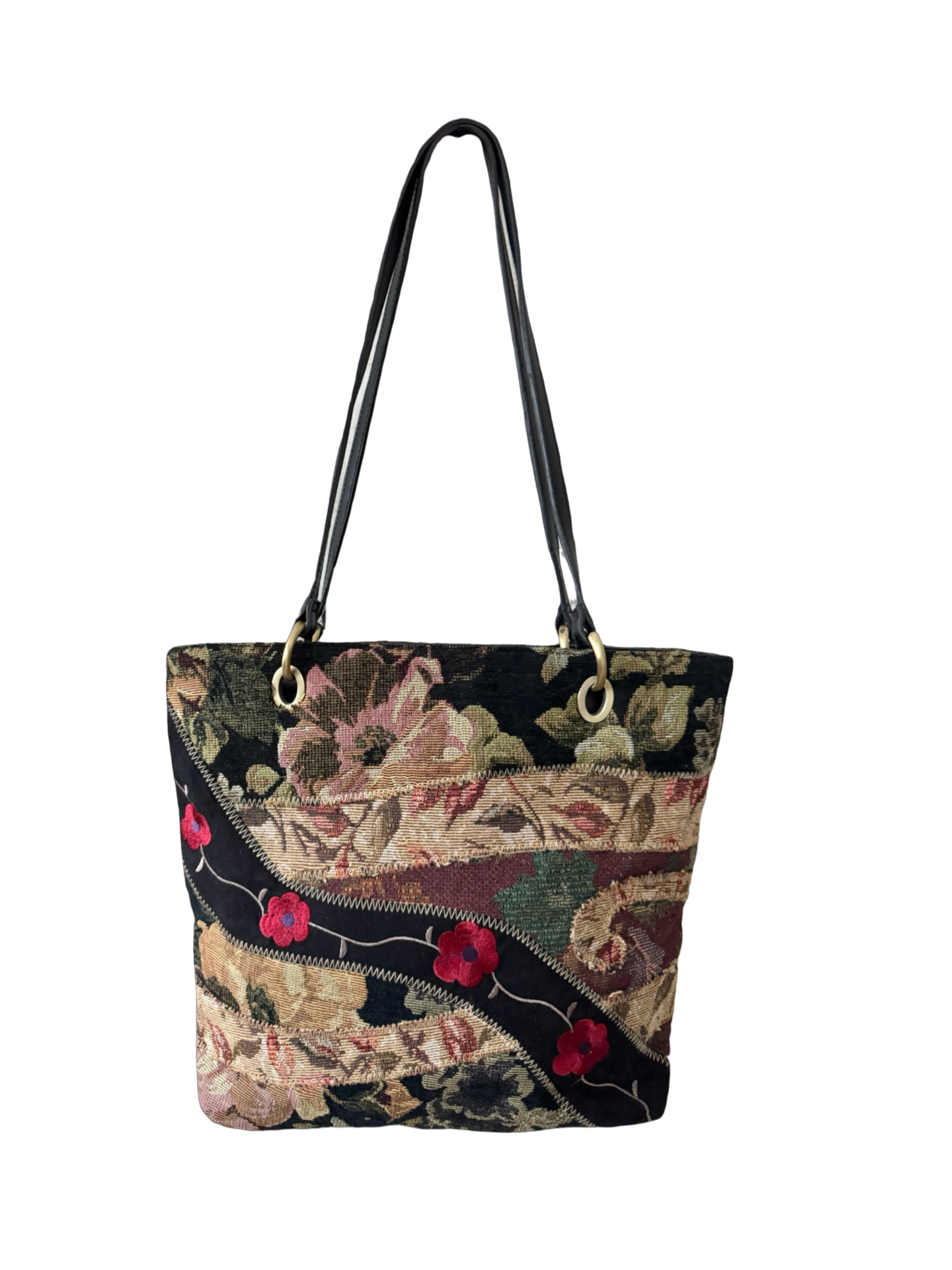 Vintage 90s Bohemian Bloom Tapestry Tote