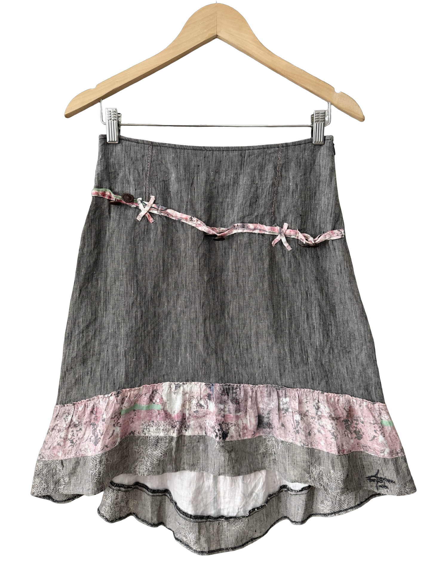 Vintage Y2K French Pink Ribbon Skirt (XS/S)