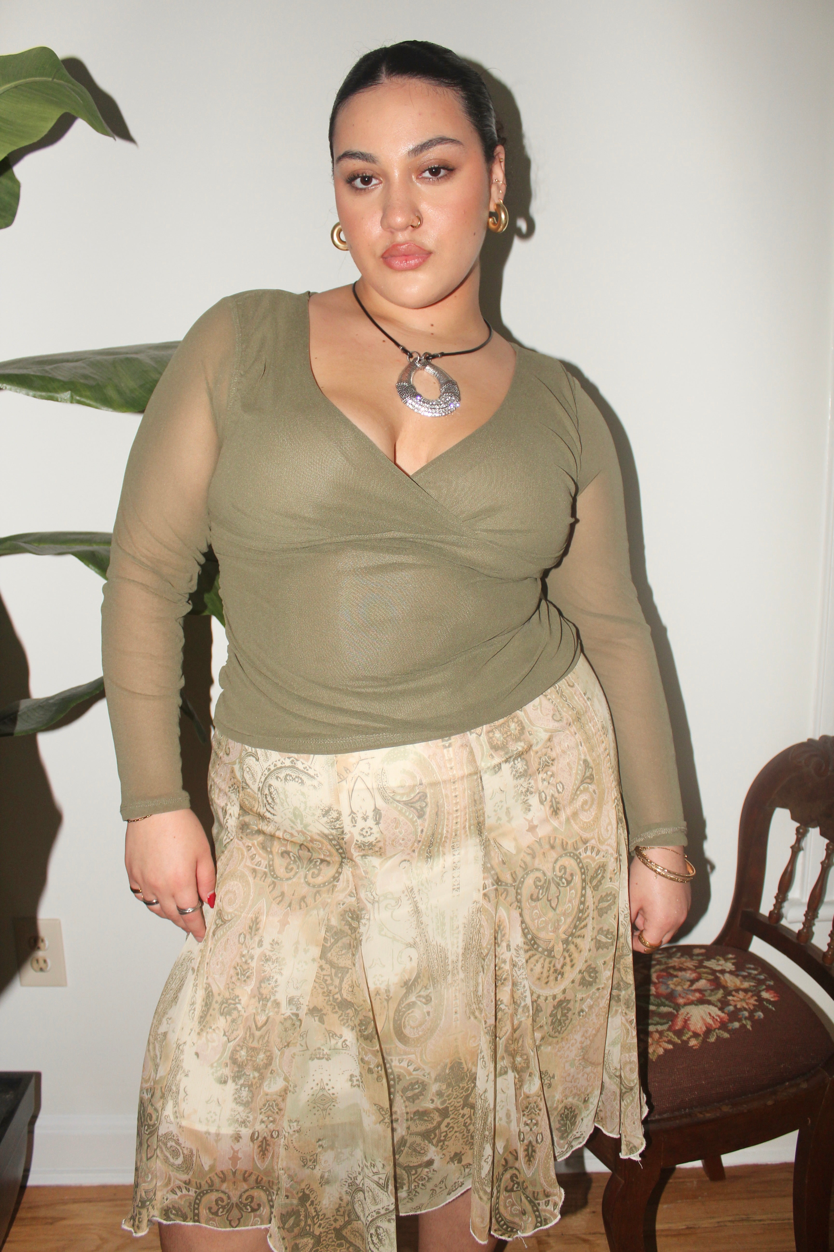 Vintage 90s Asymmetrical Fairy Midi Skirt (L)