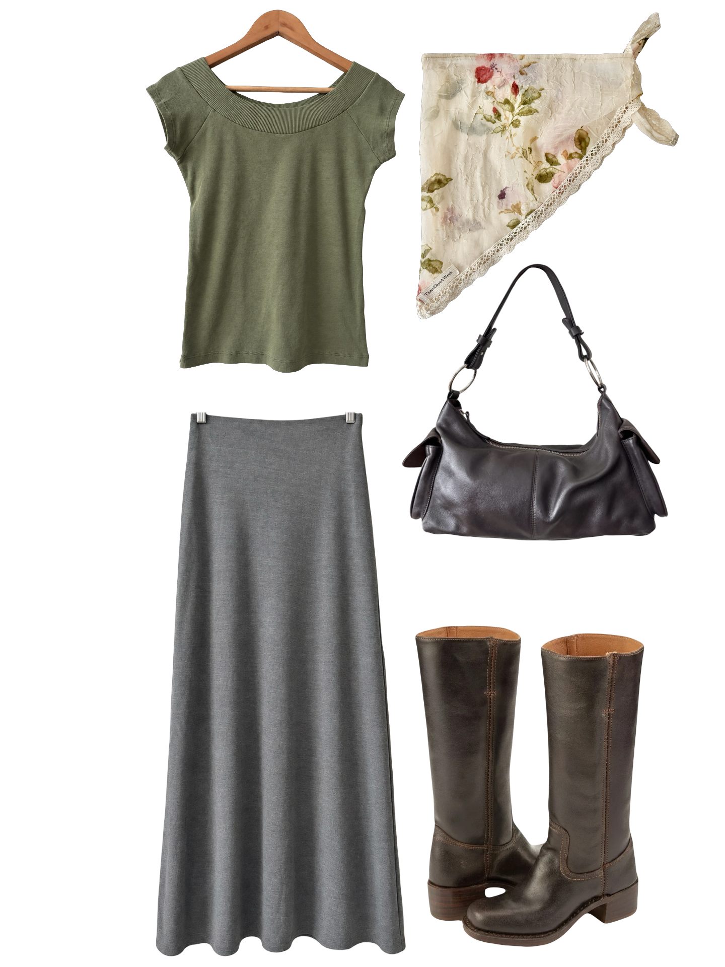 Vintage 90s Olive Hour Cotton Basic Top (S/M)