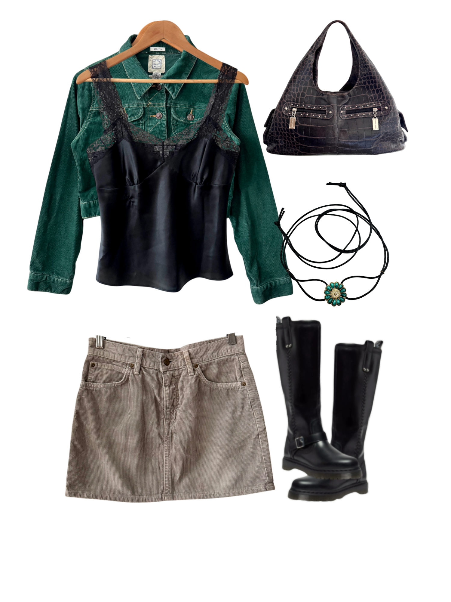 Vintage 90s Emerald Muse Cord Jacket (S/M)