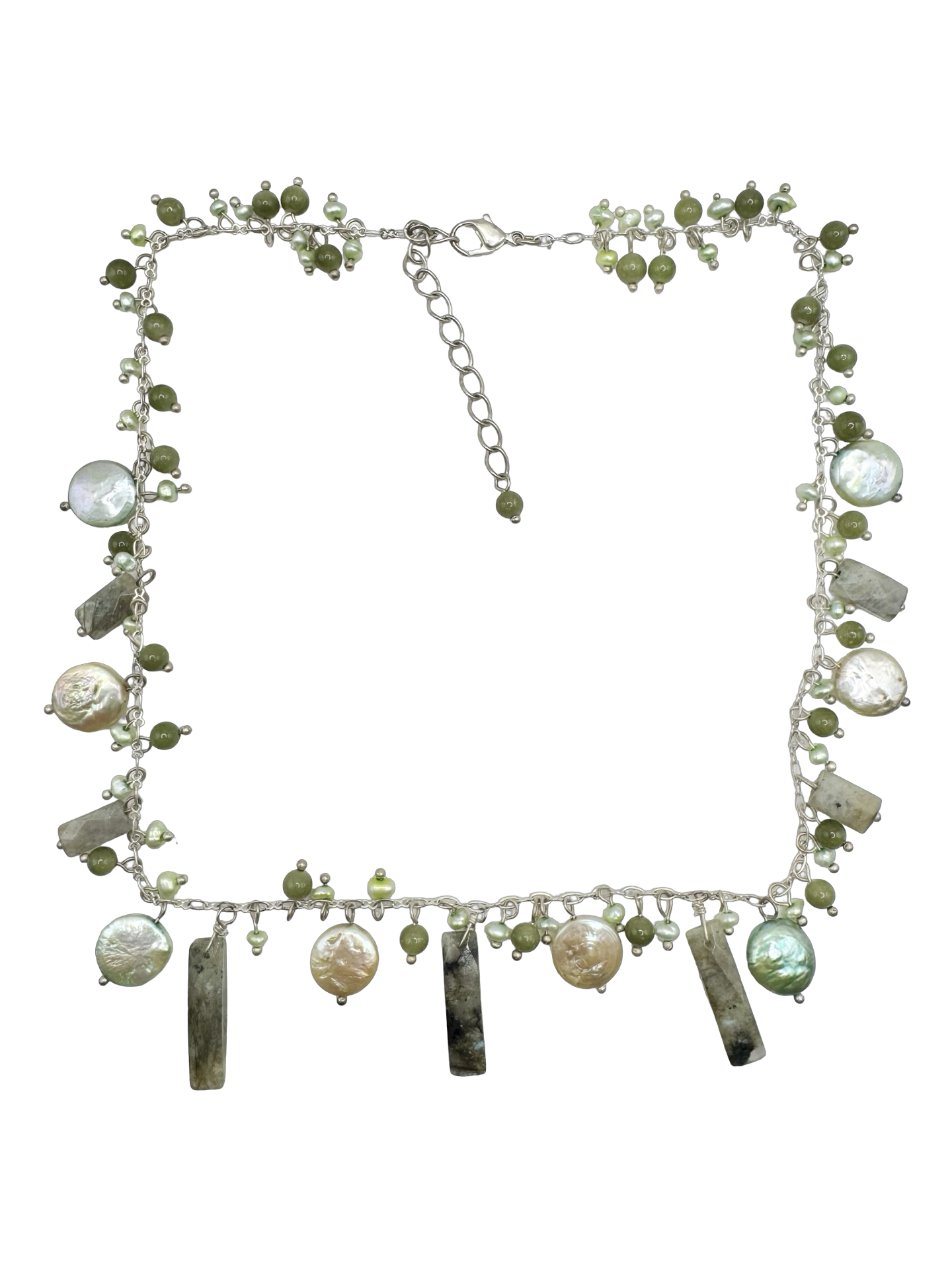 Vintage Y2K Secret Garden Green Charm Necklace