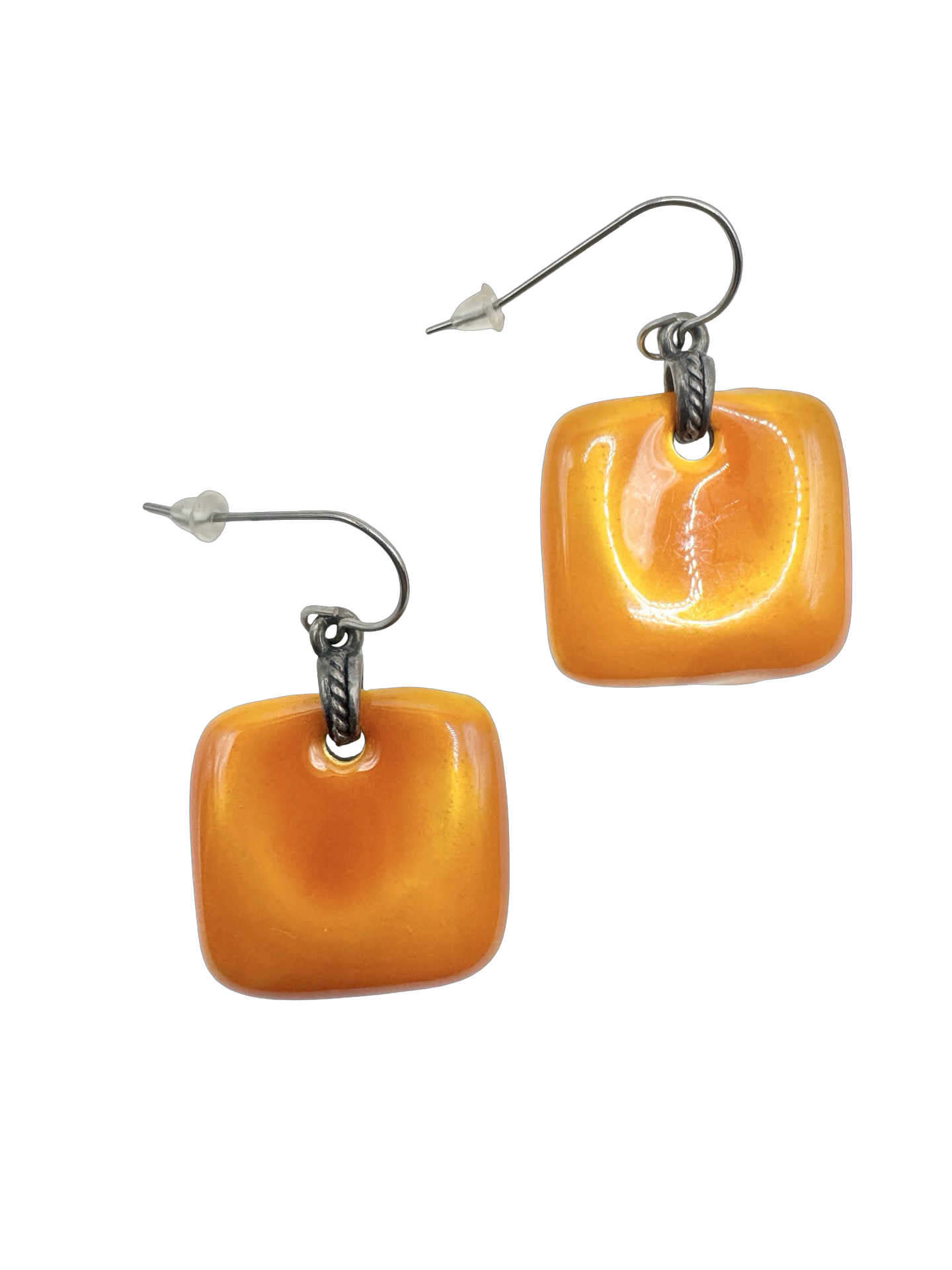 Vintage Y2K Tangerine Glass Earrings