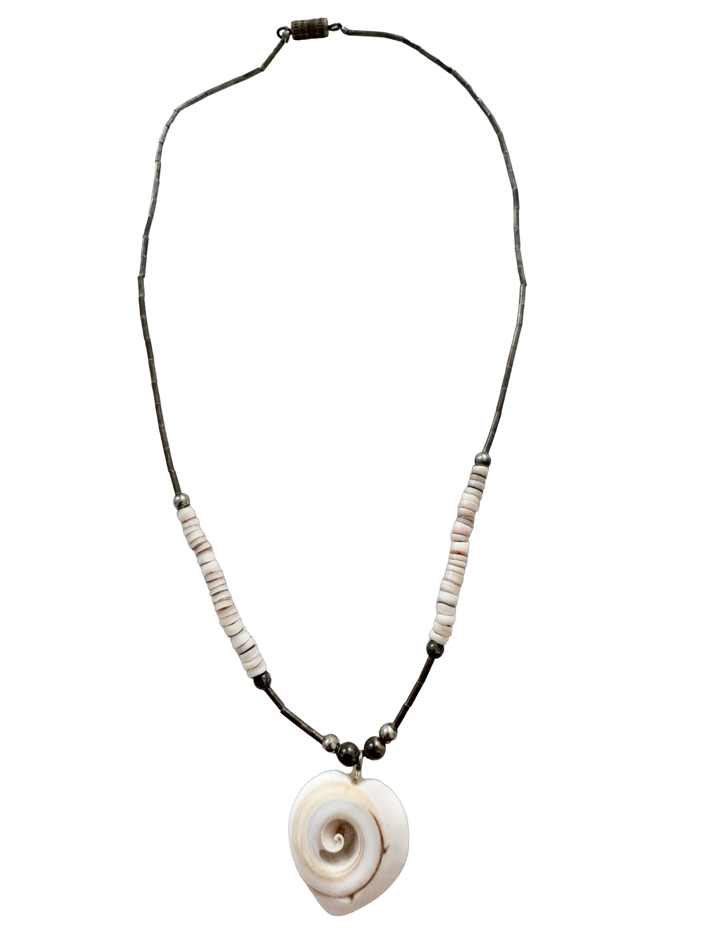 Vintage Spiral Shell Pendant Necklace
