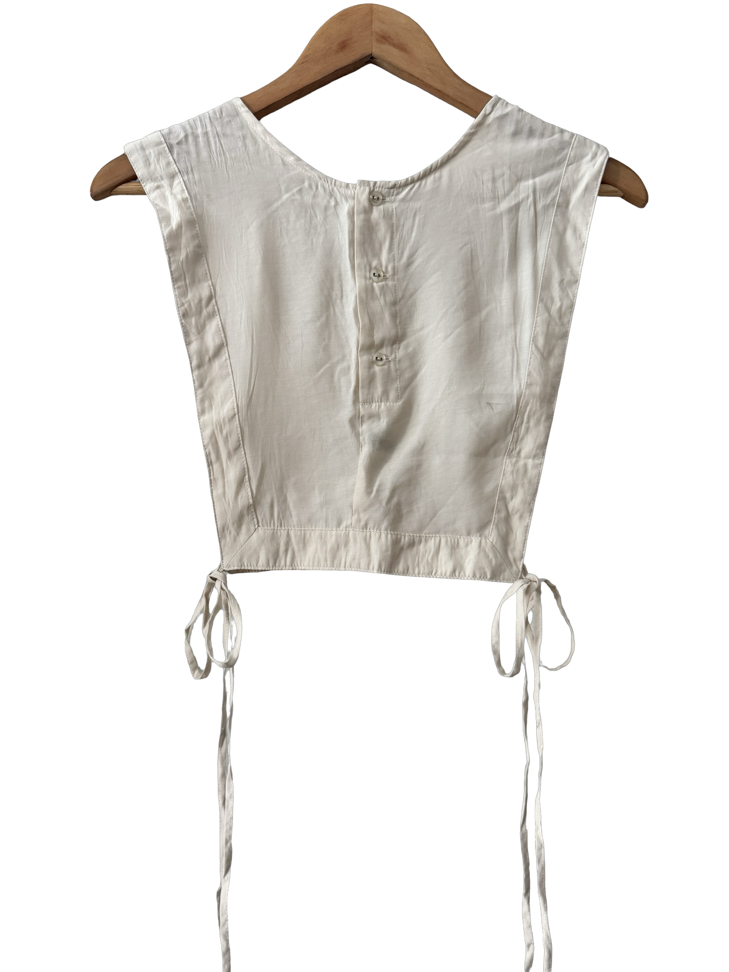 Vintage 90s Ivory Pintuck Tie Side Blouse (XS)