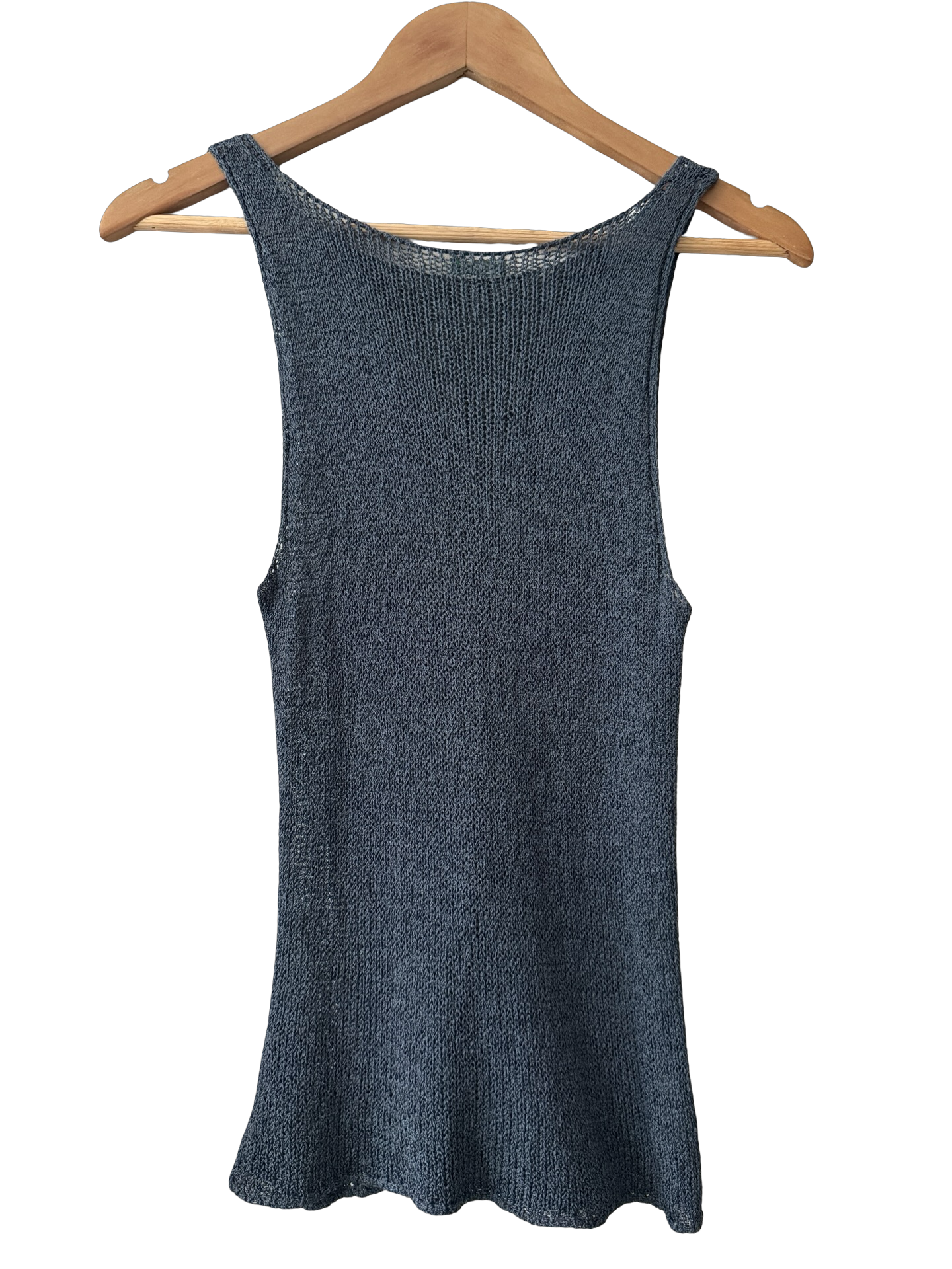 Vintage 90s Italian Slate Sheer Knit Mesh Tank (M)