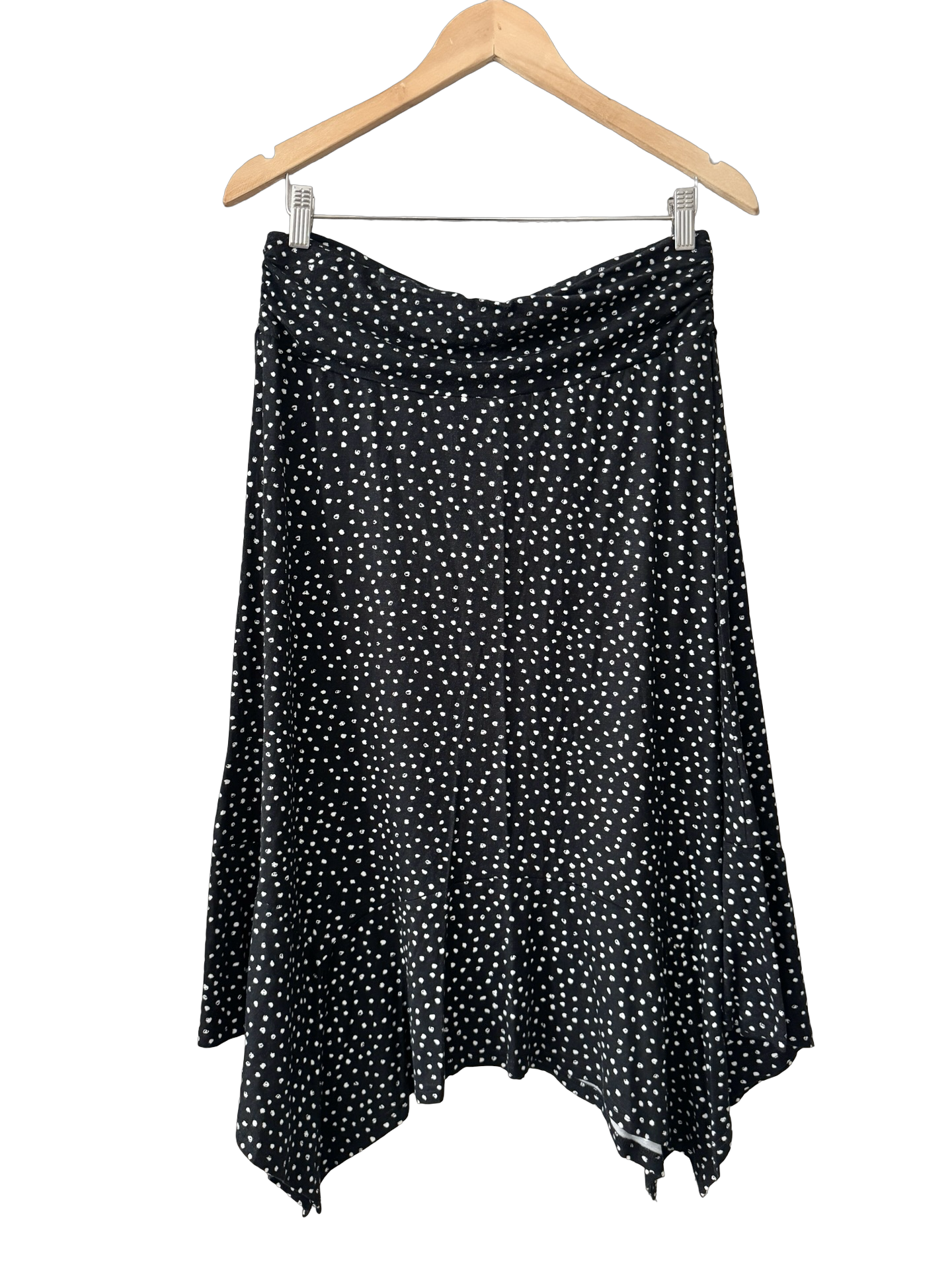 Vintage Y2K Midnight Dotted Handkerchief Midi Skirt (M)
