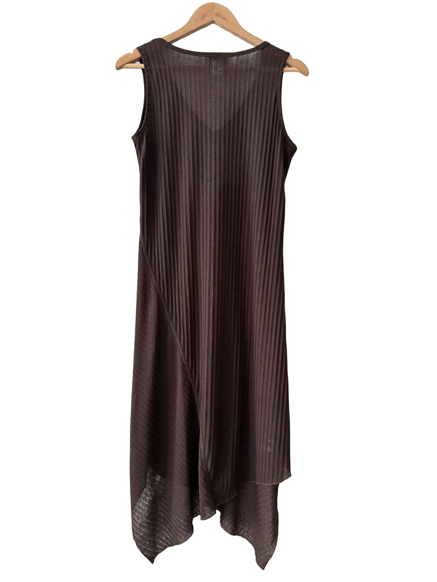 Vintage 90s Dark Cocoa Pleated Drift Dress (L)