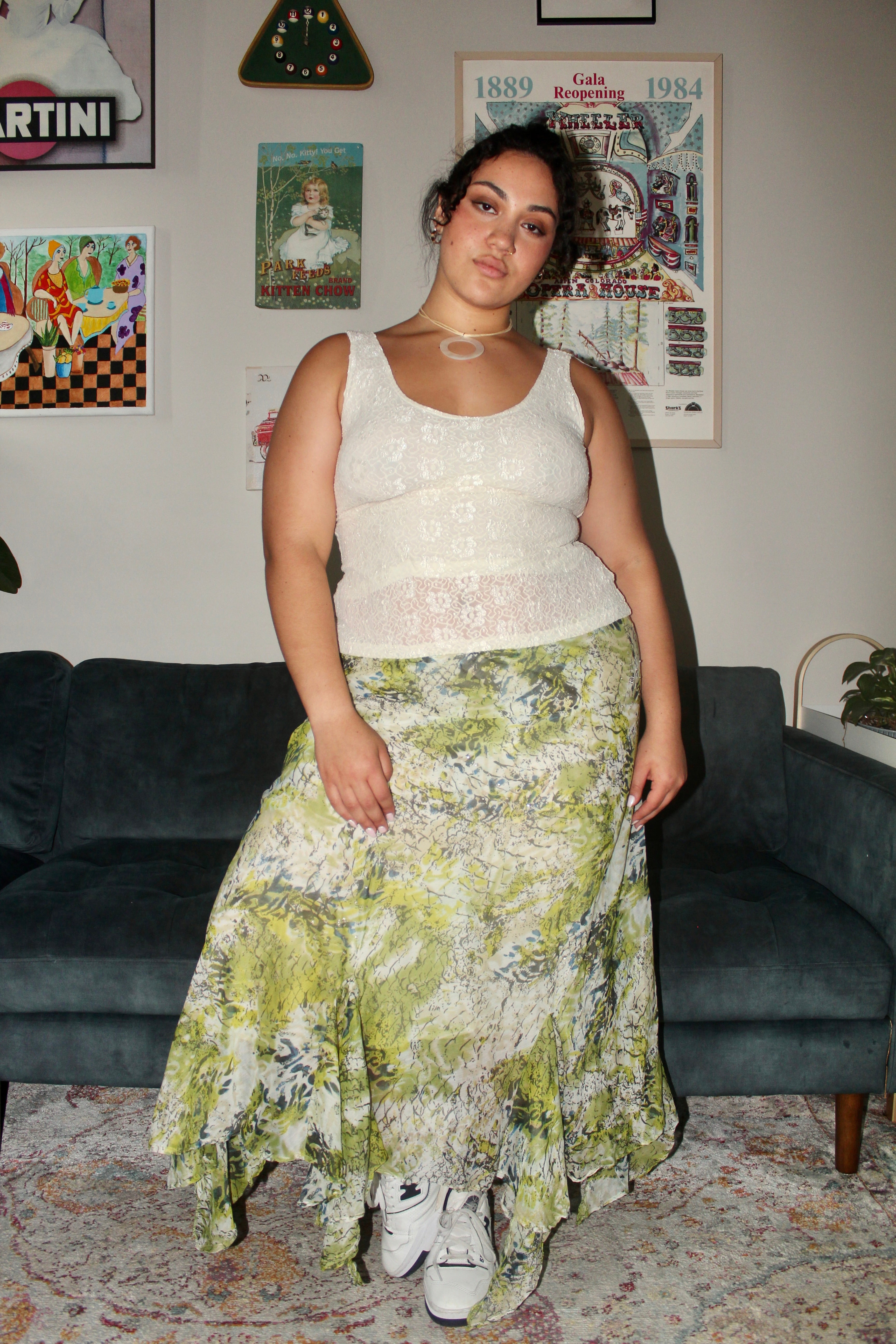 Vintage 90s Asymmetrical Fairy Midi Skirt (L)