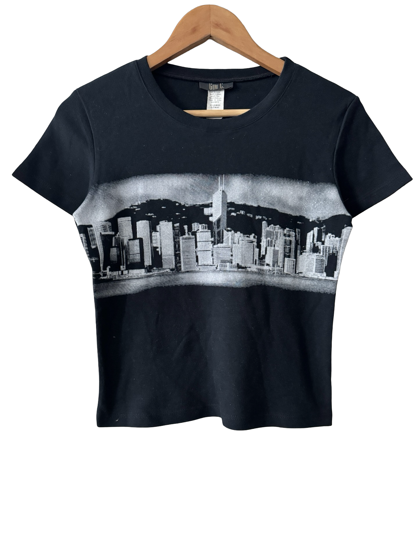 Vintage 90sCity Lights Skyline Graphic Baby Tee (S/M)