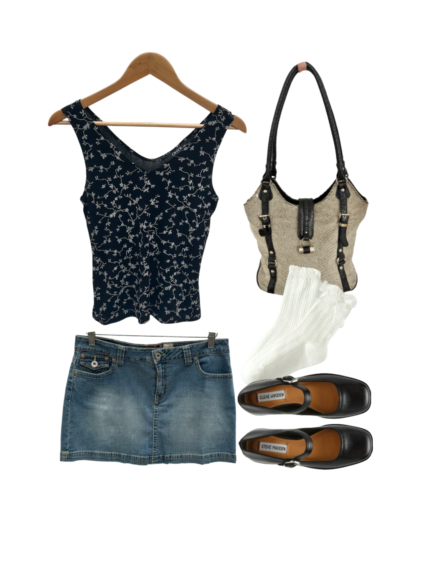 Vintage 90s Slinky Embroidered Tank (M)