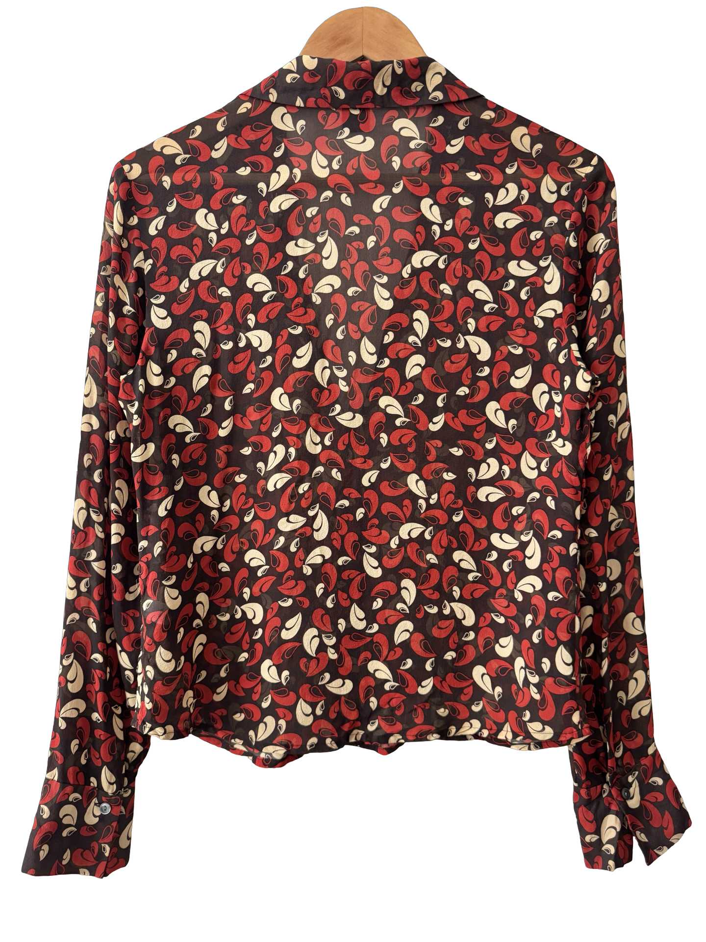 Vintage 90s Silk Paisley Button-Up Blouse (S/M)