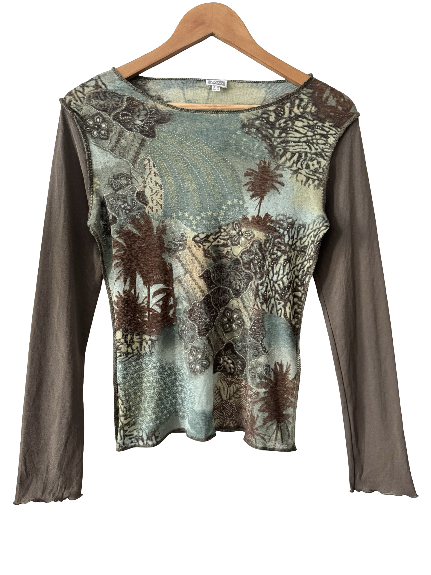 Vintage Y2K French Desert Mirage Mesh Top (L)