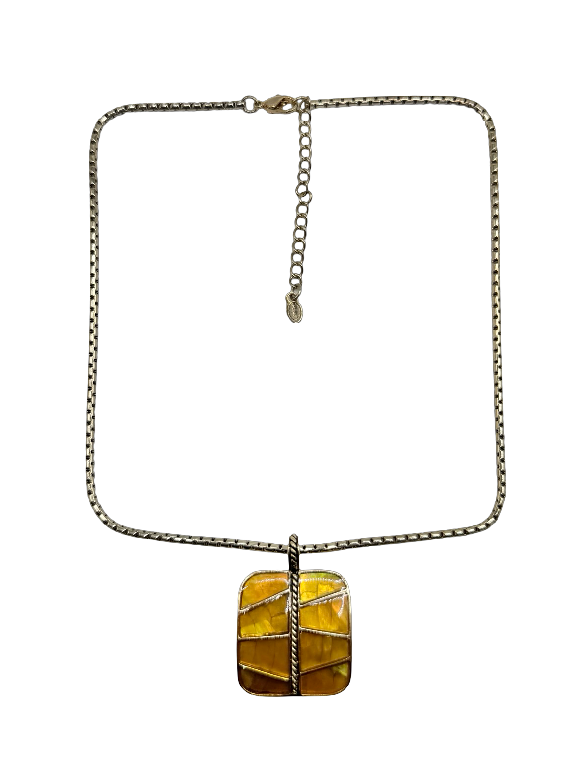Vintage Honey Glass Pendant Necklace