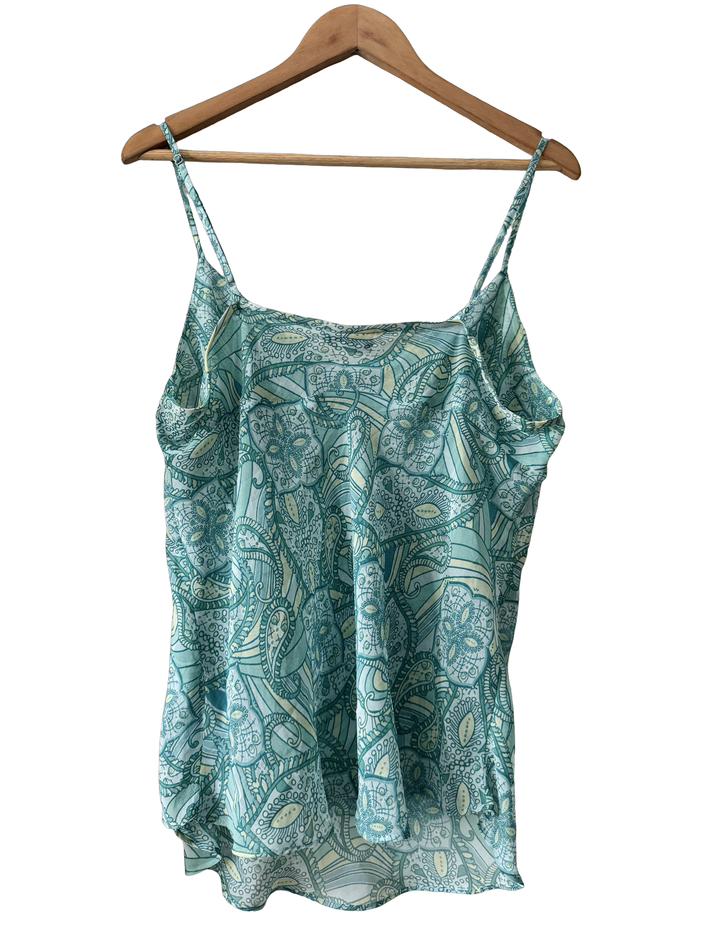 Vintage Y2K Aquamarine Paisley Cami (XL)