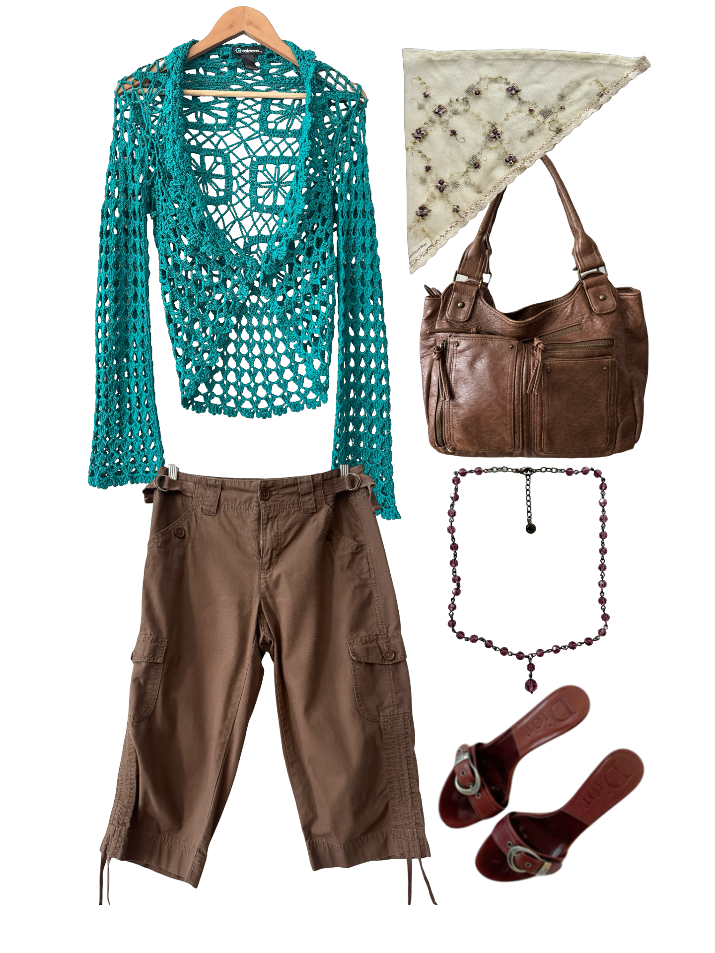 Vintage Y2K Cool Wear Mermaid Cove Crochet Top (M)