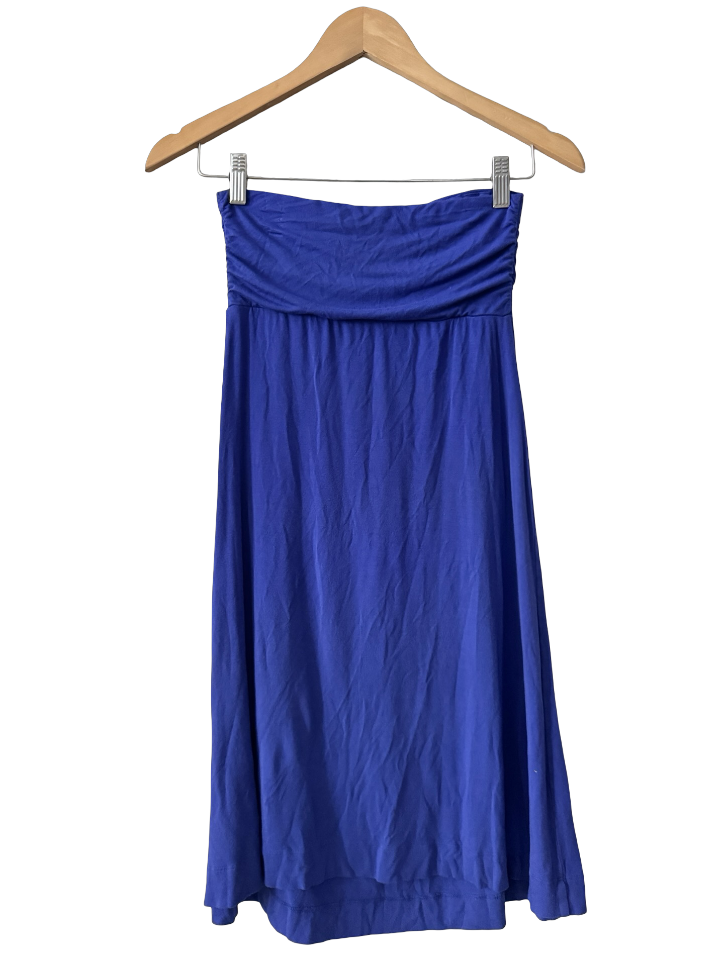 Vintage Y2K Cobalt Rosette Strapless Mini Dress (XS-S)