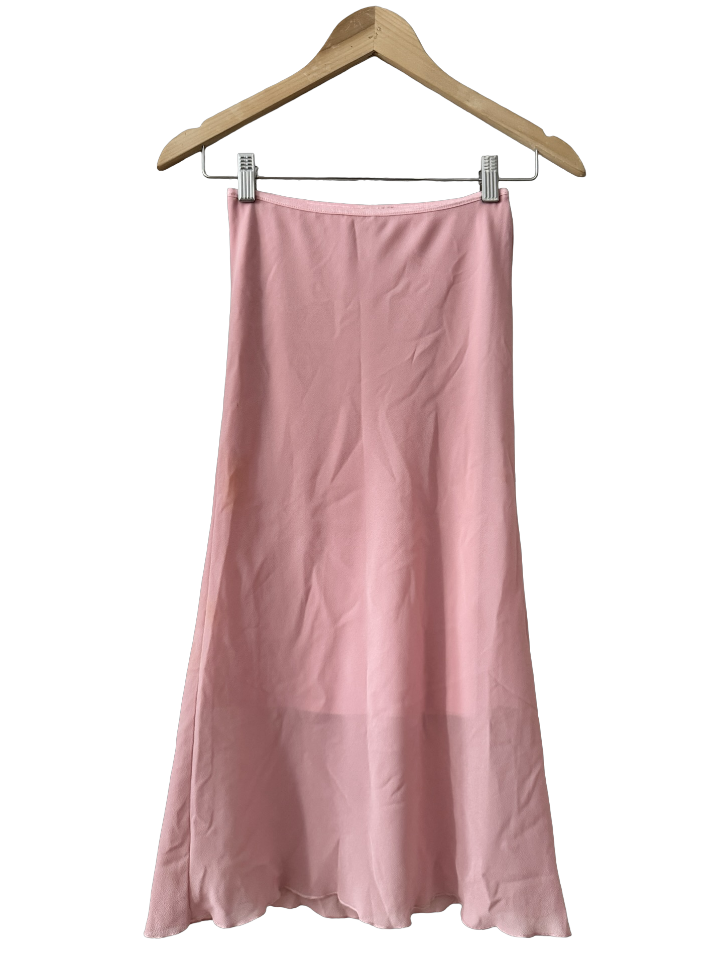 Vintage 90s Blush Pink Chiffon Maxi Skirt (XS)