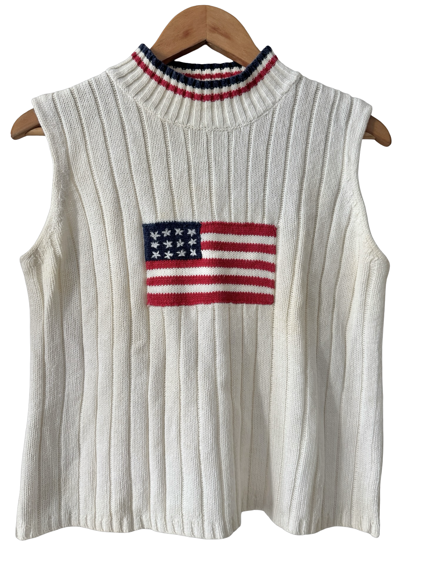 Vintage 90s All-American Ribbed Sweater Vest (M)