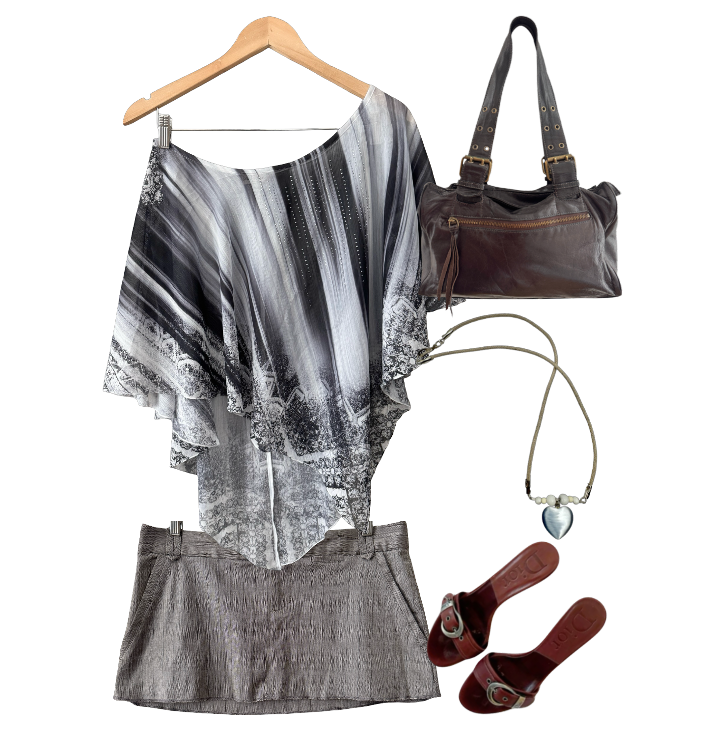 Vintage Y2K Storm Wash Sheer Poncho Top (OS)