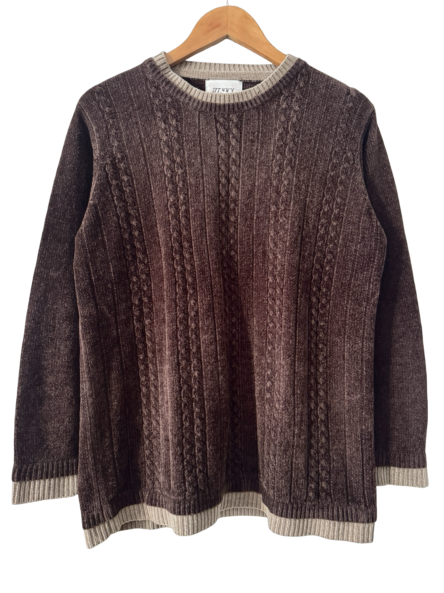 Vintage 90s Cocoa Chenille Layered Oversized Knit (M)