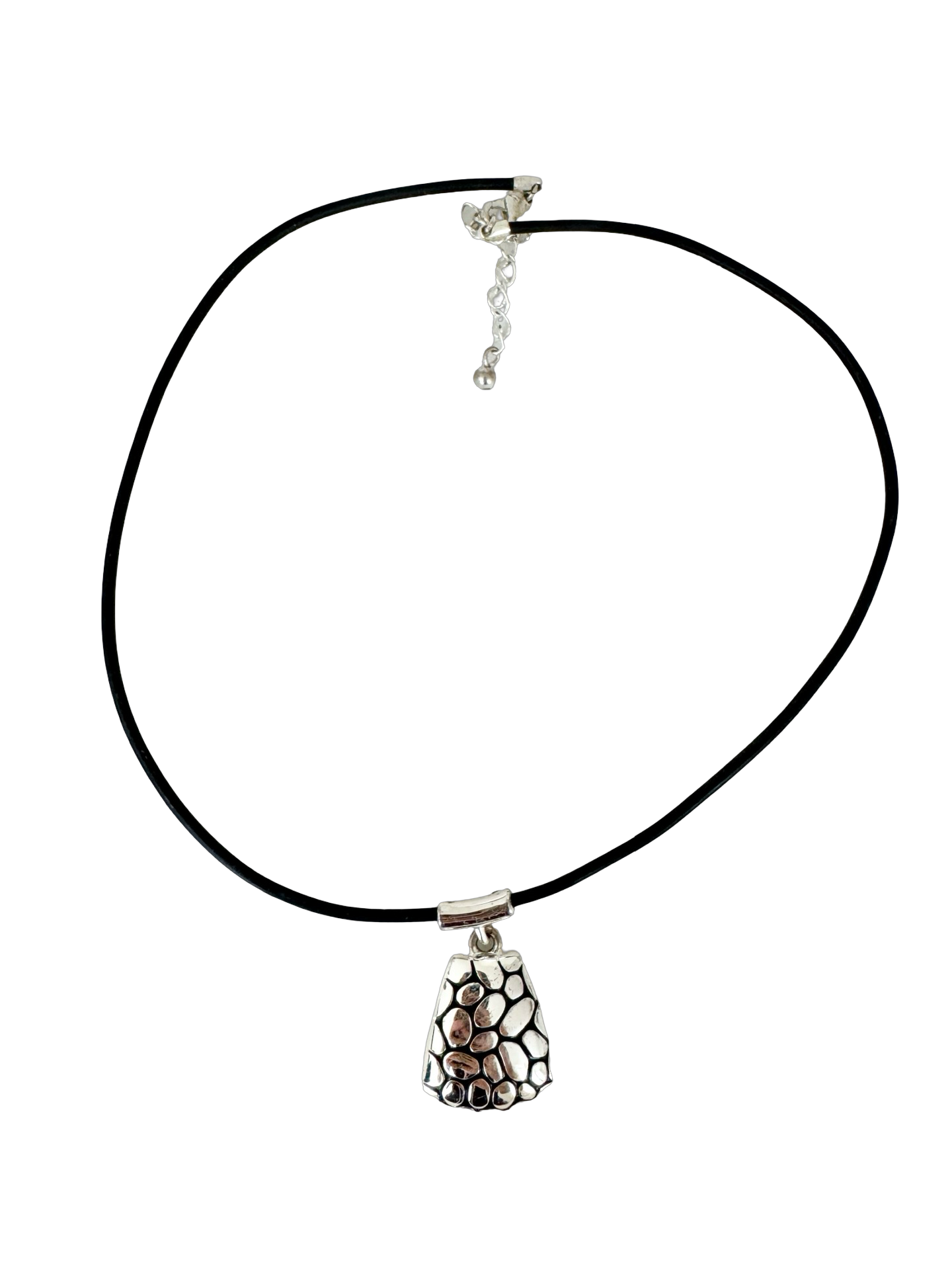 Vintage Silver Pebble Pendant Choker